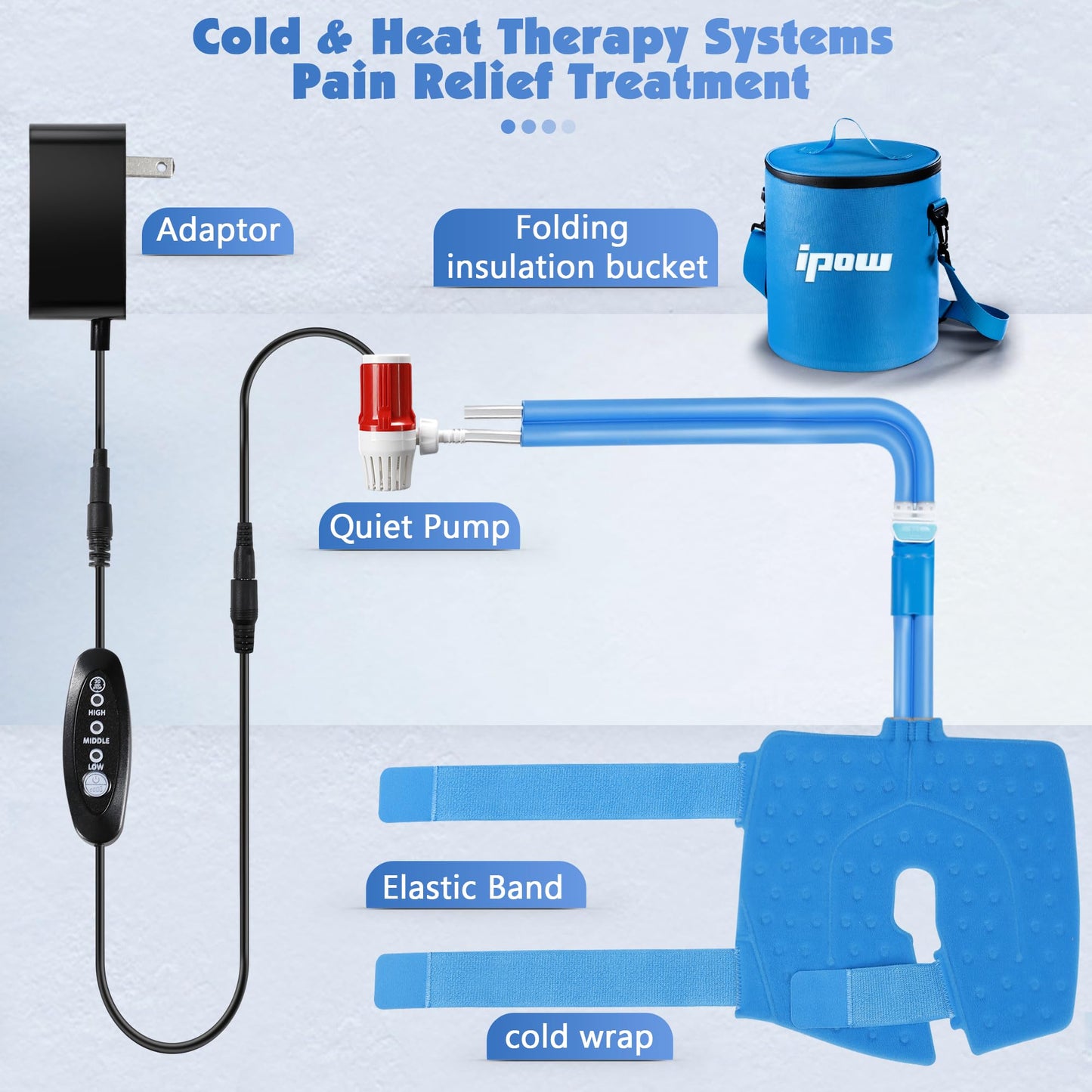Cold Therapy Machine Ice Machine for Knee After Surgery, Ice Therapy Machine for ACL Knee Surgery Recovery, Knee Ice Machine, Ideal for Sport Injuries, Knee Pains, Strain &Stiffness, Sprain Swelling