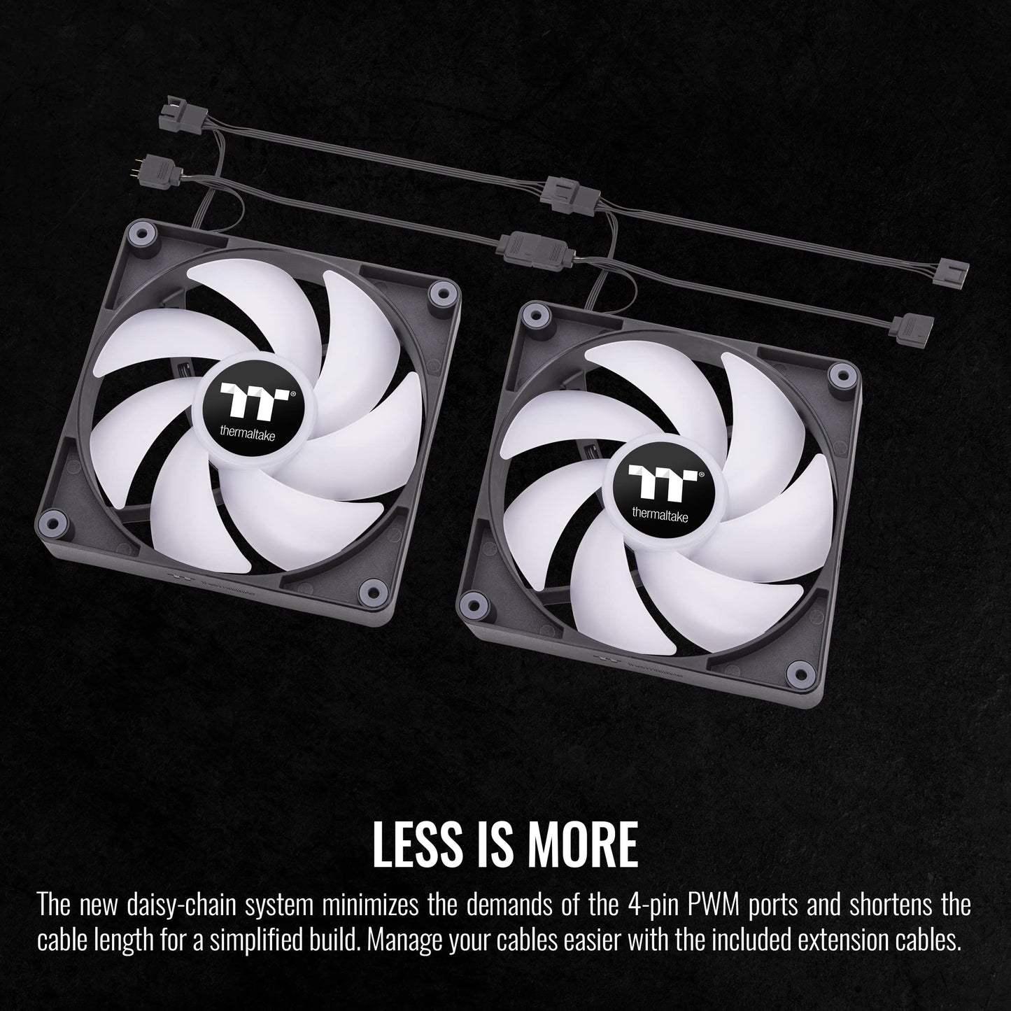 Thermaltake CT140 ARGB Sync PC Cooling Fan (2-Fan Pack), 5V Motherboard Sync, 16.8 Million Colors 9 Addressable LEDs, 140 mm Hydraulic Bearing Case/Radiator Fan, CL-F150-PL14SW-A,Black