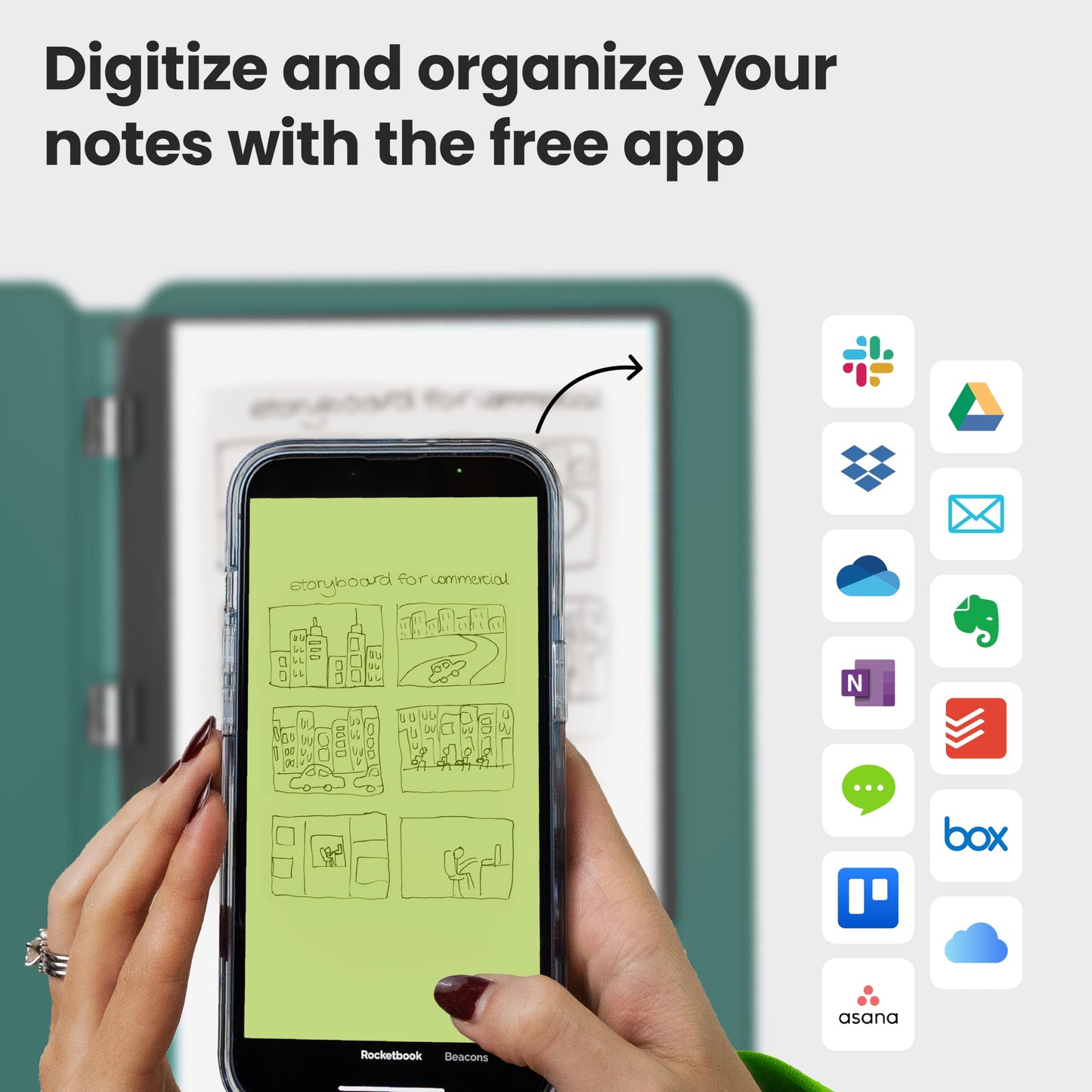 New Rocketbook Pro 2.0 Smart Notebook | Green | Scannable Office Notebook with 20 Sheet Page Pack - Lined and Dot Grid | Hardcover Vegan Leather Reusable Notebook with 1 Pilot Frixion Pen & 1 Microfiber Cloth | Letter Size: 8.5 in x 11 in