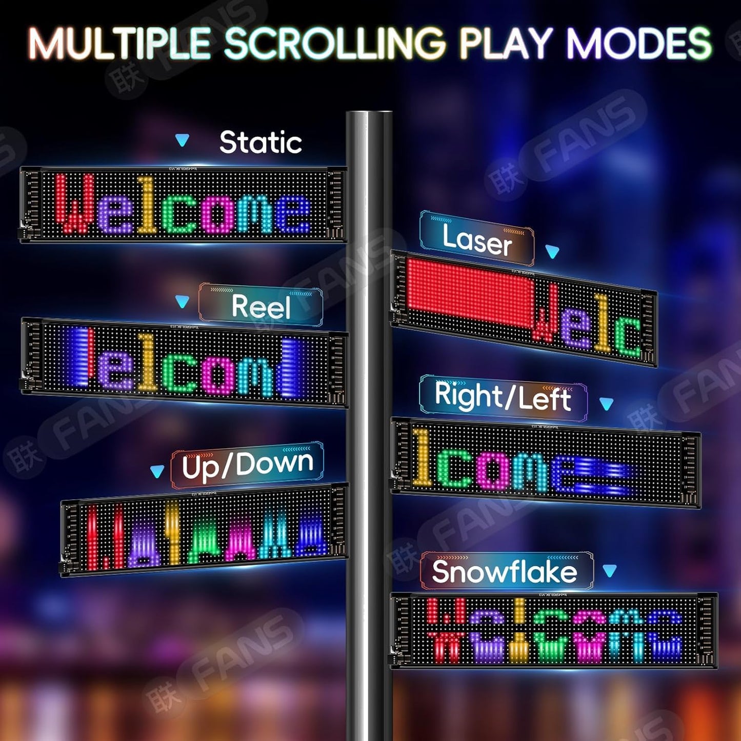 SAOJAY Scrolling LED Sign for Car, Flexible USB 5V LED Car Sign Bluetooth App Control Programmable Text/Animation for Cars/Taxis/Stores, Indoor/Outdoo (19''x5'')