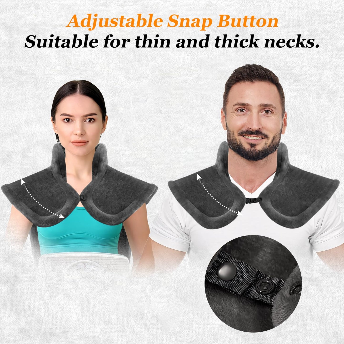 Heating Pad for Neck Shoulder and Back, Mothers Day Gifts for Mom, Deeper Pain Relief and Fast Heating Weighted Heat Wrap, FSA HSA Eligible, Birthday Gifts for Mom Men Dad Wife, ETL Certified, Gray