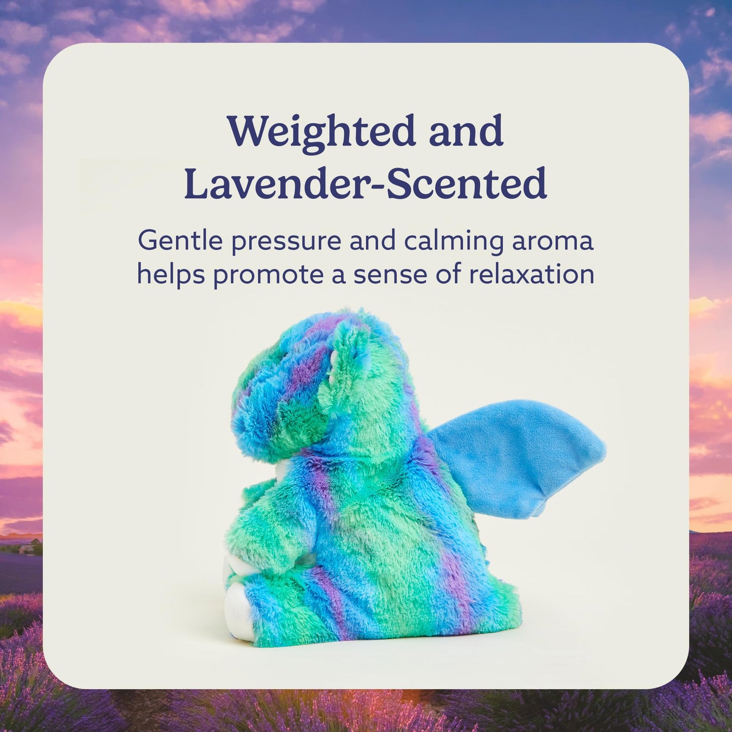 warmies Baby Dragon Heatable and Coolable Weighted Stuffed Animal Plush - Comforting Lavender Aromatherapy Animal Toys - Relaxing Weighted Stuffed Animals for Anxiety