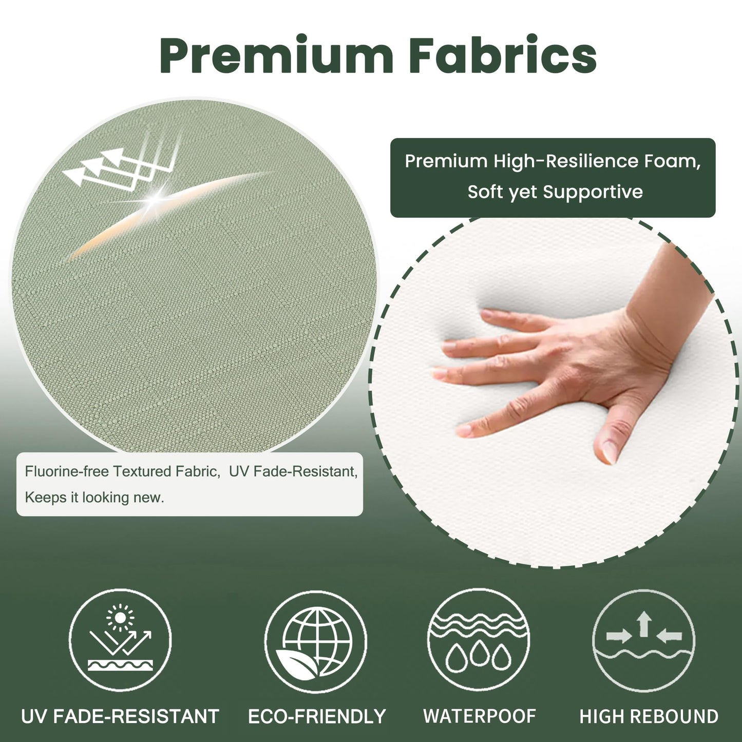 Battilo Chair Cushions for Dining Chairs with Ties, Indoor/Outdoor Kitchen Chair Pad with Non-Slip Backing, Dining Seat Cushion with Machine Washable Removable Cover, 16"x16"x2", Set of 4, Sage Green