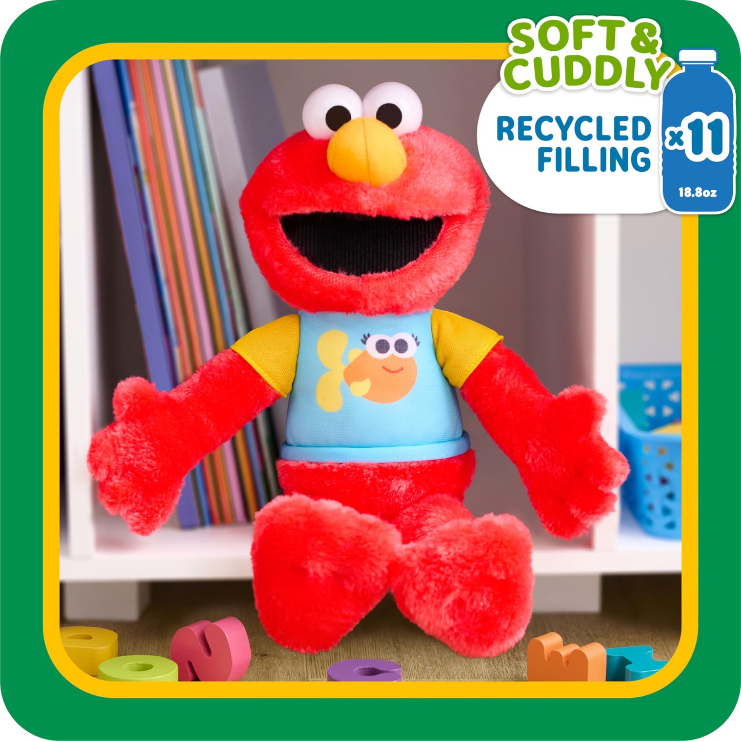 Sesame Street 13-inch Sing-Along Plush Elmo with Lights and Sounds, Super-Soft and Huggable, Officially Licensed Kids Toys for Ages 18 Month, Gifts and Presents