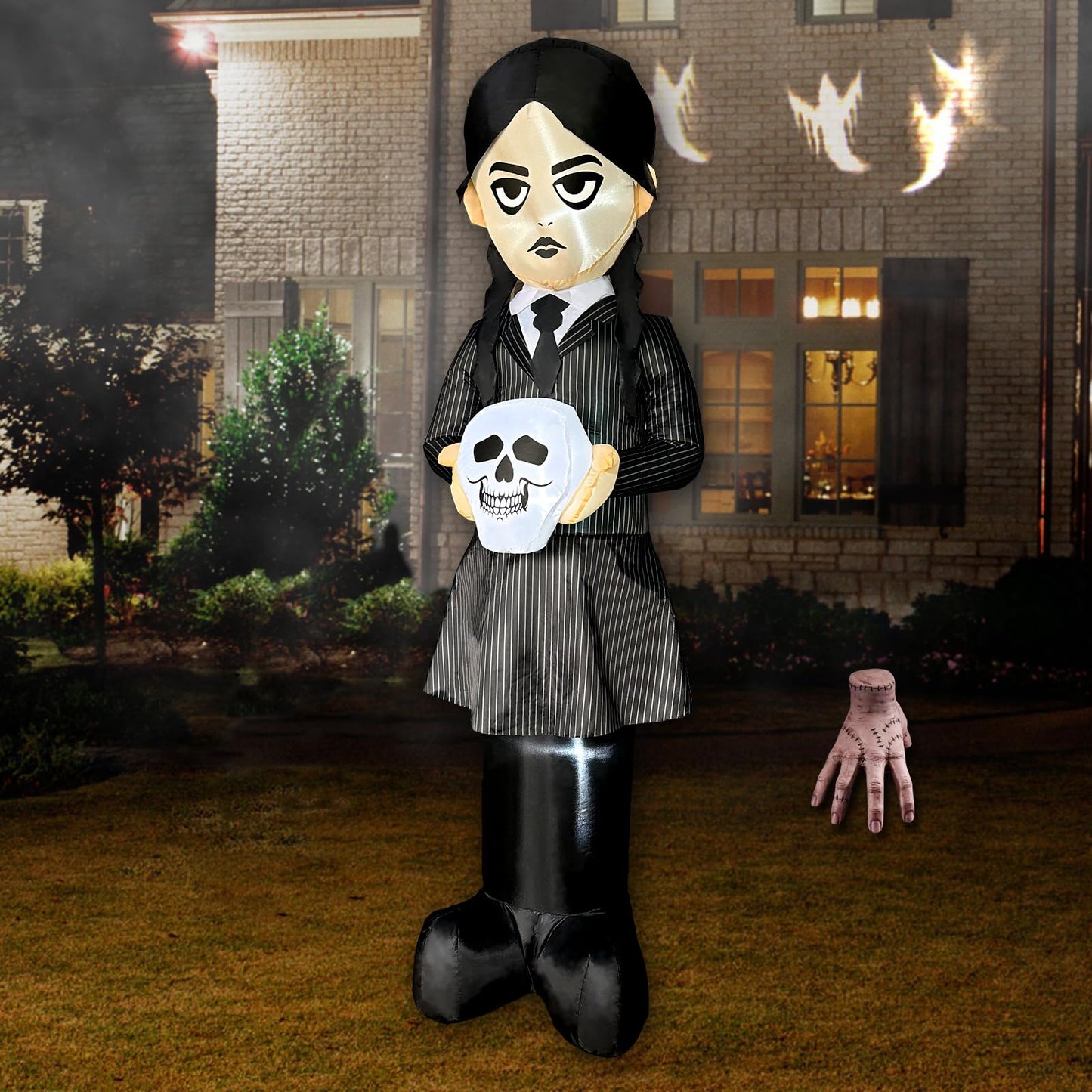 JOYEASE 6 FT Halloween Inflatables School Uniform Witch Decoration, Blow Up Yard Decor Halloween Yard Inflatables Build-in LED Lights for Holiday Lawn Party Garden