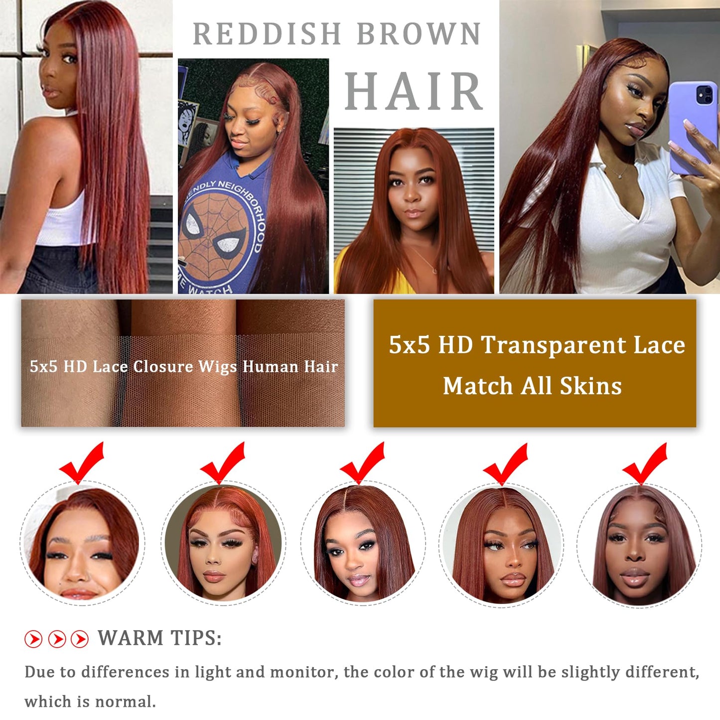 Straight 5x5 HD Lace Closure Wigs Human Hair Pre Plucked with Baby Hair 20 Inch