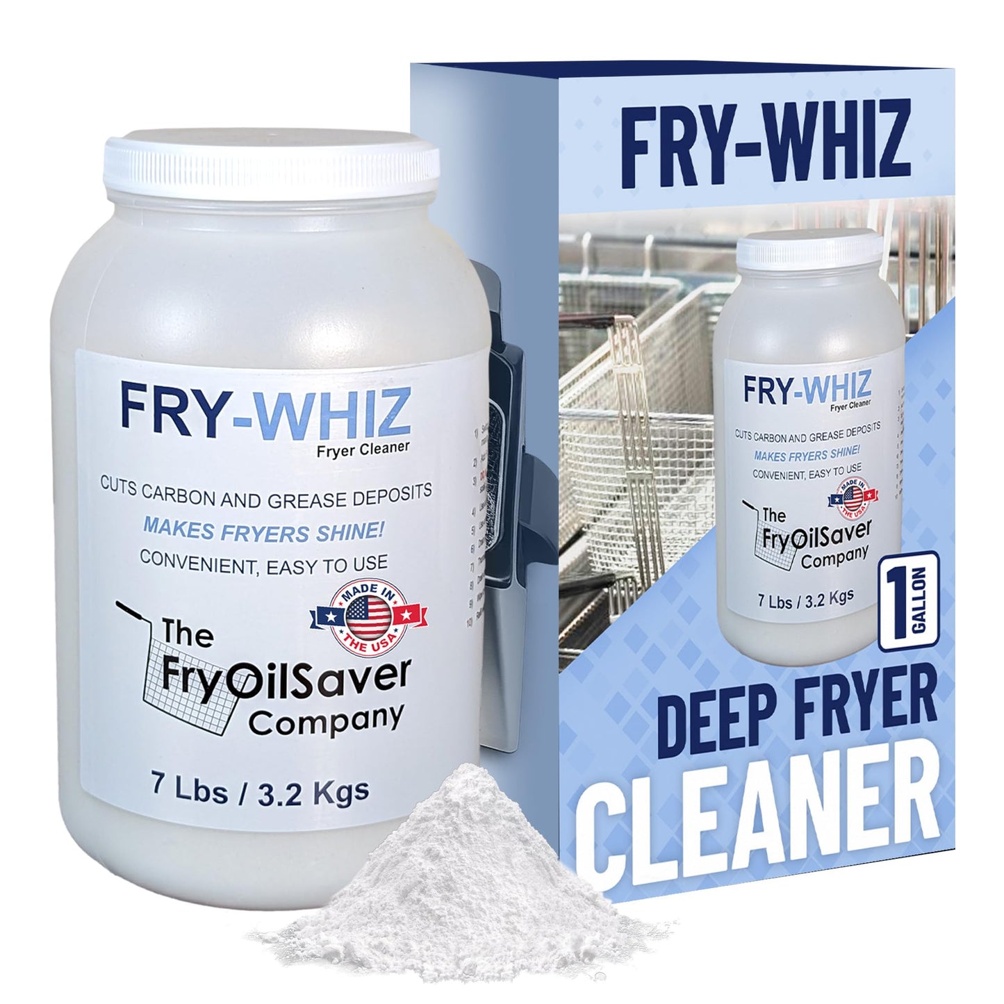 Fry-Whiz 1 Gallon Deep Fryer Cleaner - Commercial Formula for Ovens, Grills & Griddles - No Boil Out Required - Removes Carbon, Grease & Rust - Non-Foaming Food Service Supply