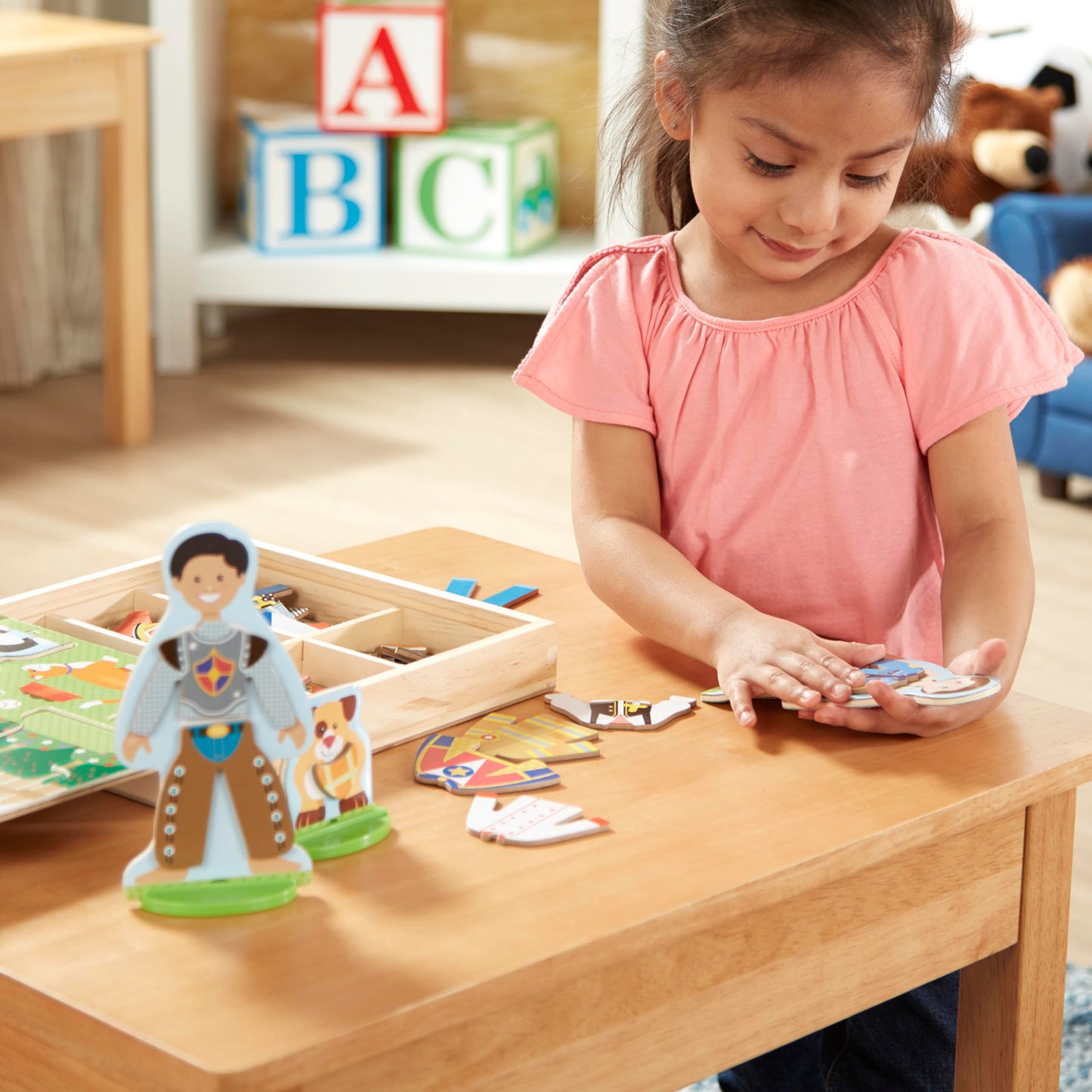 Melissa & Doug Occupations Magnetic Dress-Up Wooden Dolls Pretend Play Set (82 pcs) Pretend Play Magnetic Dress-Up Dolls for Kids
