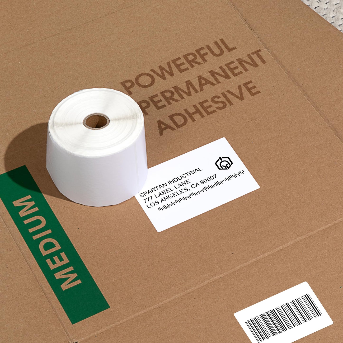 Spartan Industrial - 2.25" X 1.25" Direct Thermal Labels (10000 Count, 10 Rolls) UPC Barcode Stickers, SKU Labels, Address and Mailing - Compatible with Zebra and Rollo Printers