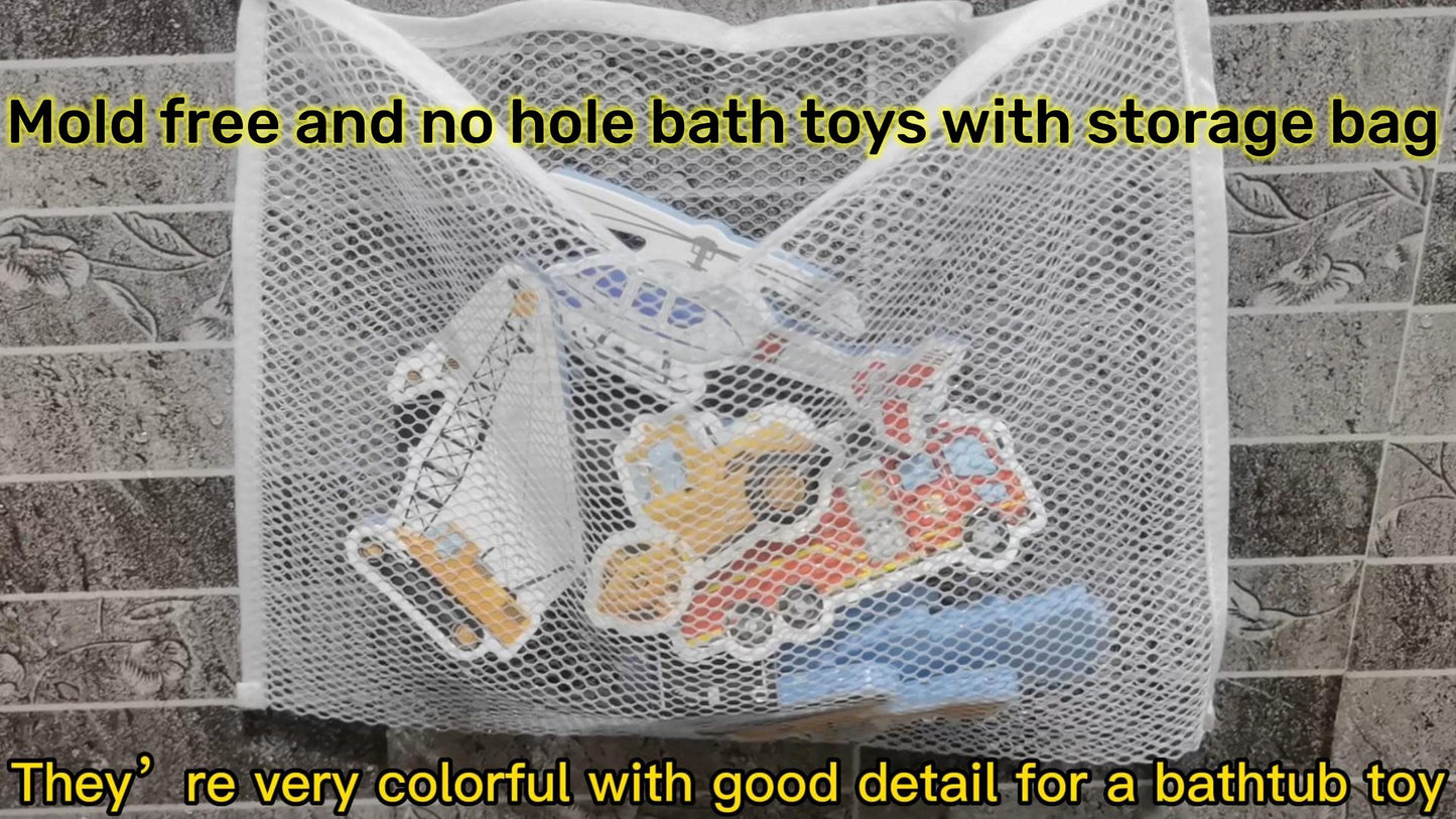 Foam Bath Toys for Toddlers- 30 Piece Vehicles Bath Stickers with Storage Bag Educational Floating Bathtub Traffic Preschool Non-Toxic Fun Bathing for Baby Girls Boys Toddler Kids