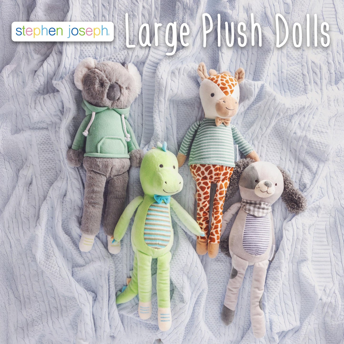 Stephen Joseph Super Soft Plush Dolls Large, Bunny 4 inch