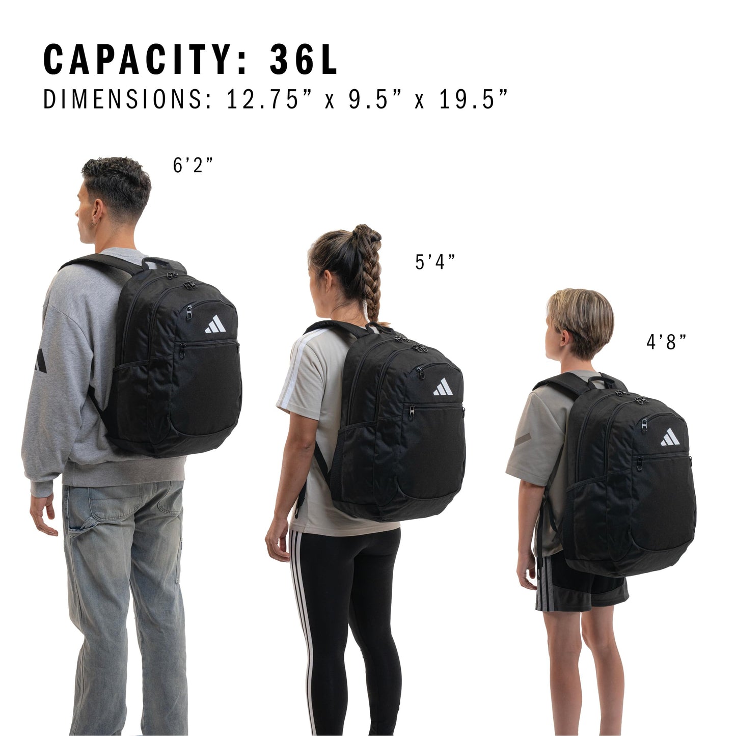 adidas Striker 3 Team Sports Backpack – Daypack for Sports Gym Travel, 36L