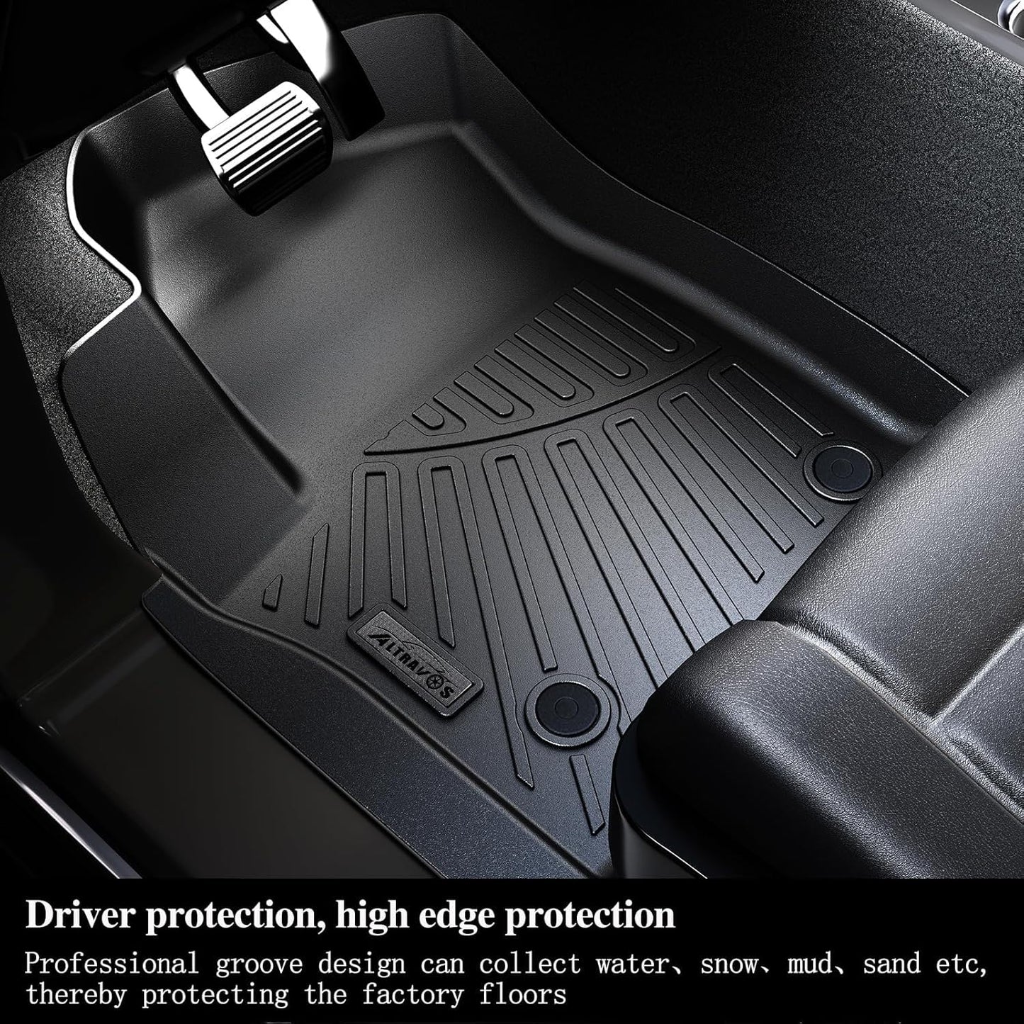 AltraVos Floor Mats for Ford Expedition MAX 2018-2023 2024 (Only Fit Max 8 Seats), TPE All Weather Floor Liner Cargo Liner for Ford Expedition MAX Accessories