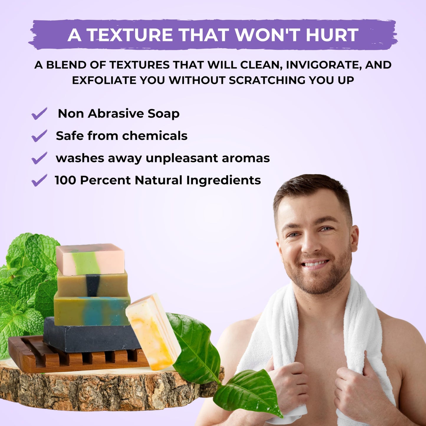 All Natural Bar Soap for Men Handmade Cold Process with Organic Ingredients and Essential Oils Mens Soap - Pine Tar, Citrus Cedarwood, Irish Mountain Rain, Good Room, Dogs Bay Beach Pack of 5