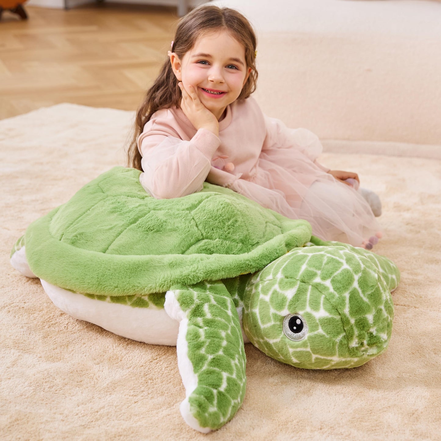 IKASA Giant Sea Turtle Stuffed Animal Plush Toy,Big Large Jumbo Soft Toys,30" Cute Huge Size Fat Fluffy Plushy Plushie,Gifts for Kids