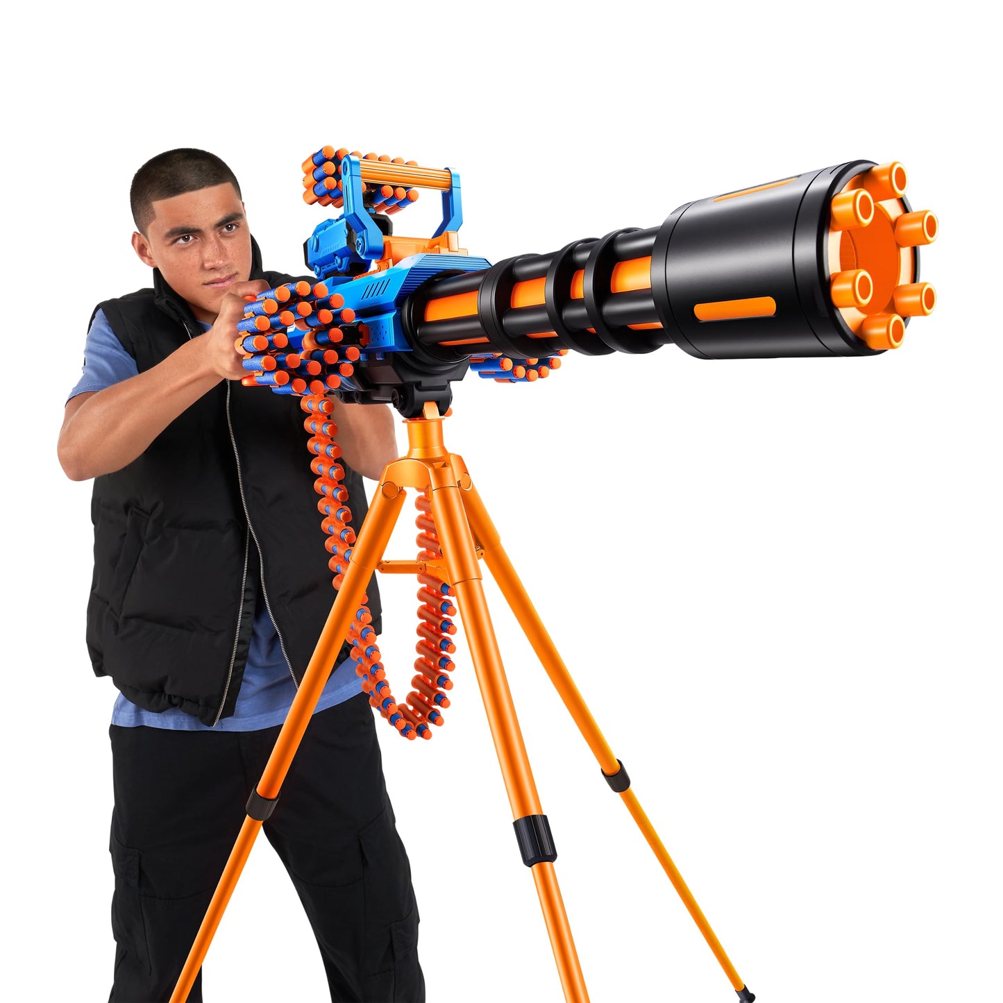 X-Shot Insanity Motorized Rage Fire by ZURU with 72 Darts, Motorized Blasting Power, Auto Feeding Belt, Tripod and Scope, Outdoor Toy for Boys and Girls, Teens and Adults