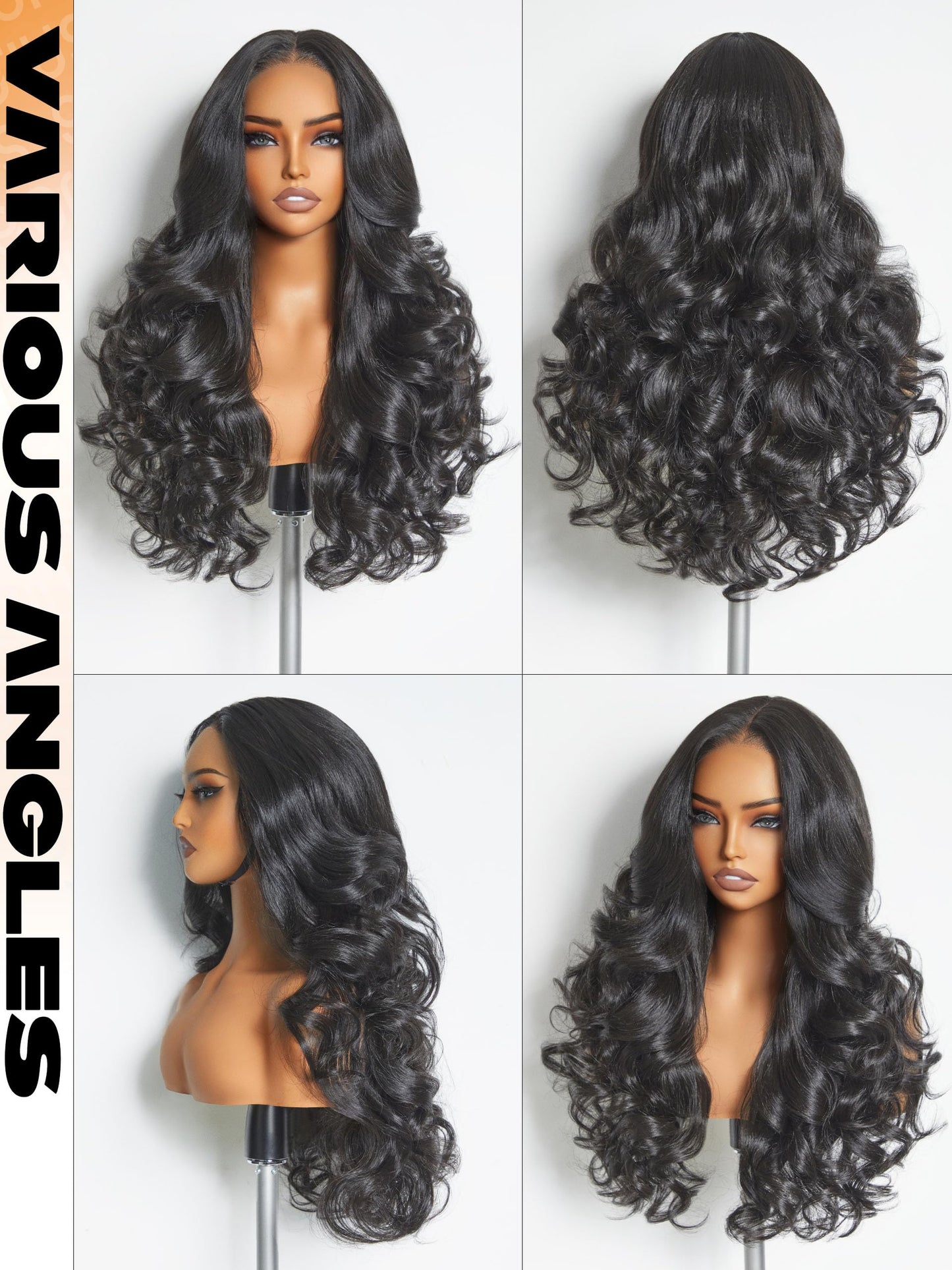 GORGIUS Glueless Loose Body Wave Lace Front Wigs Pre Cut Pre Plucked Middle Part Synthetic Frontal Wig For Women 24 Inch