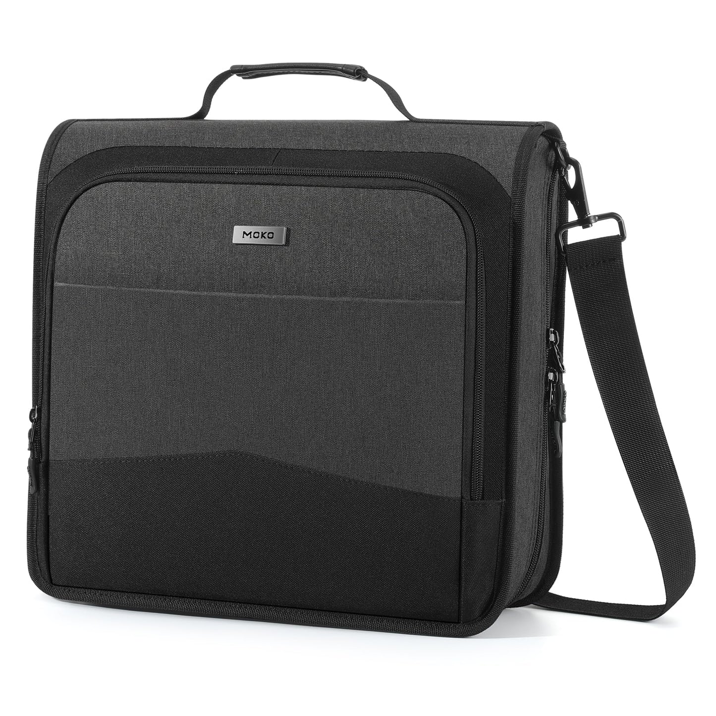 MoKo Zipper Binder with Multi-Pocket, 3-Inch 3 Ring Zipper Binder, 600 Sheets Capacity 6 Tab Expanding File Folder Multi-Pocket Zip Up Binders with Shoulder Strap & Handle for Middle School, Black