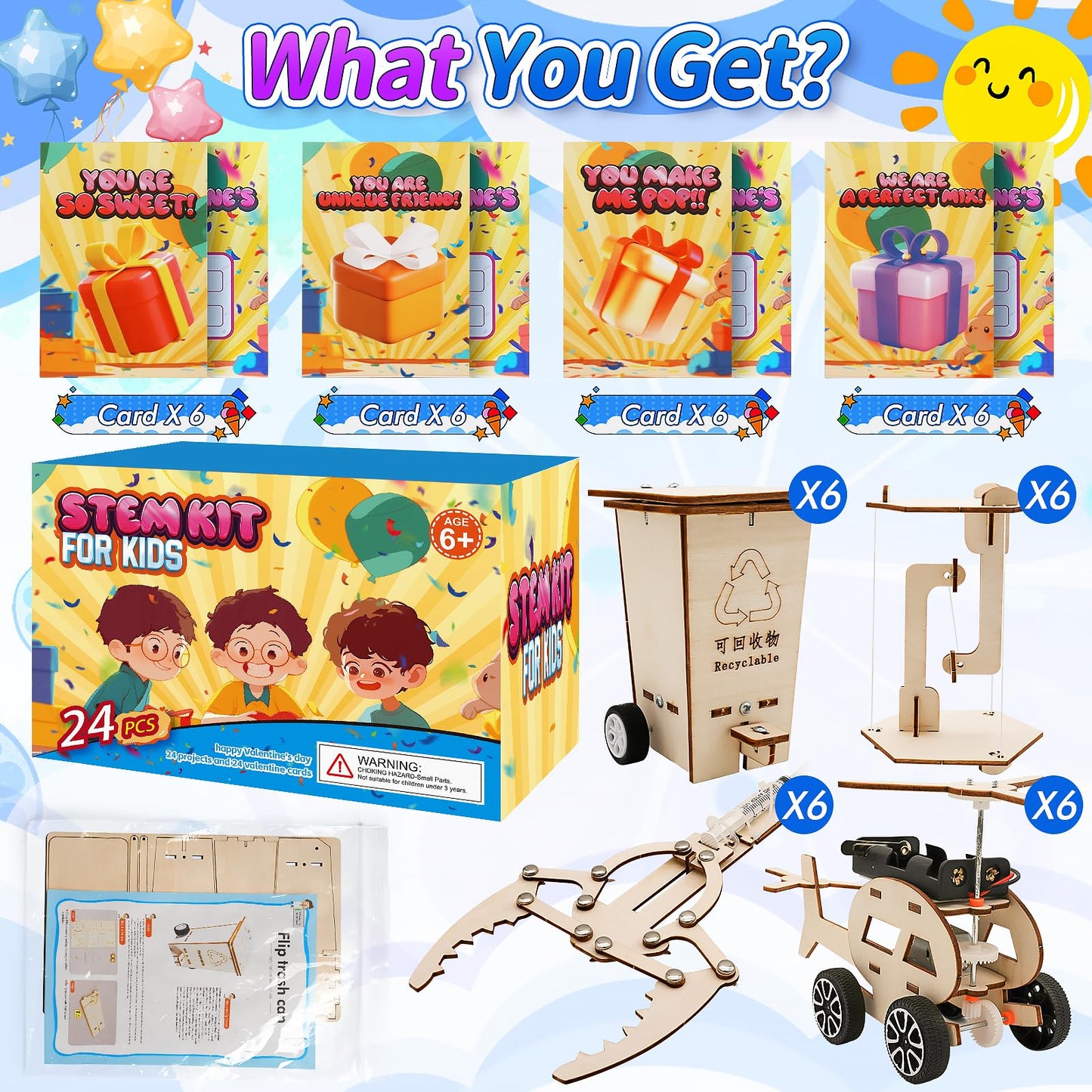 24 Pcs Halloween Party Favors for Kids Age 6-10, Treasure Box Toy Stem Kit Party Favors Science Kits for Boys girls STEM Toys for Kids Age 6 7 8 10 12 13 Classroom Giveaways, Carnival Prizes Toy, Birthday Treats, Party Supplies