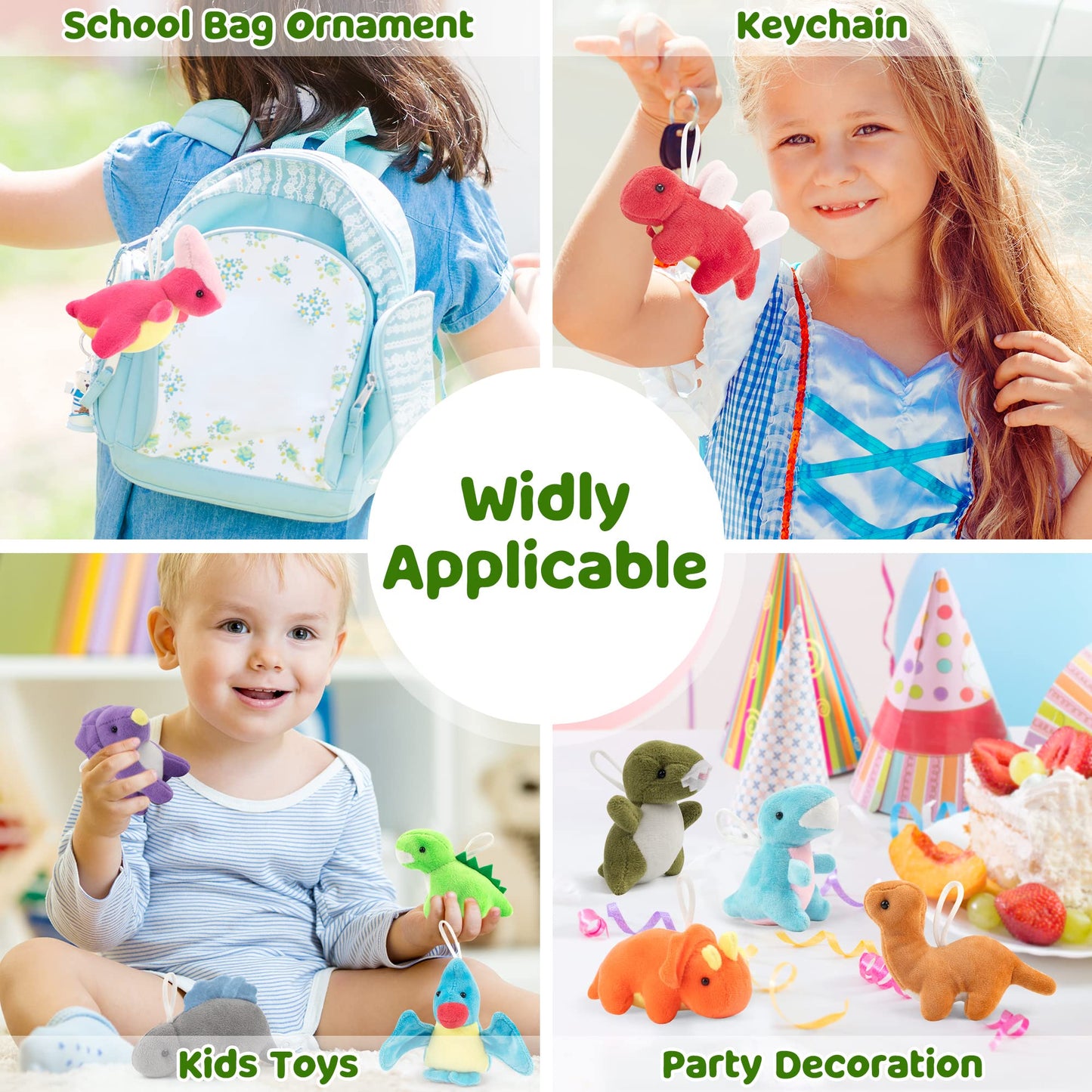 Mocoosy Small Dinosaur Plush Stuffed Animal Set, 12 Pack Mini Soft Dino Figures Bulk for Kids Dinosaur Party Favors, Plushies Kit Goodie Bag Fillers, Toddler Boys Girls Birthday Gifts Carnival Prizes