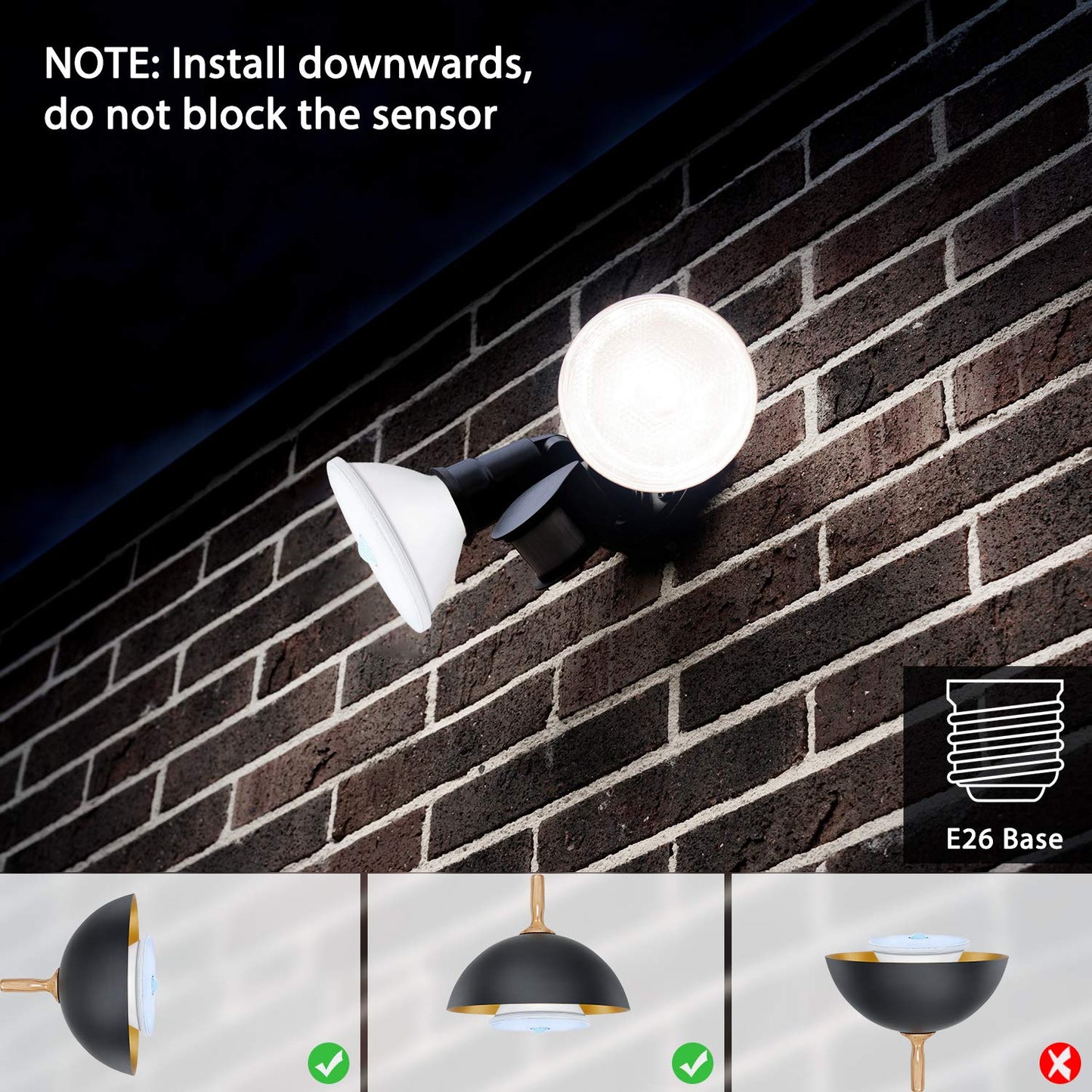 Sengled Motion Sensor Flood Lights Outdoor Dusk to Dawn Security Light Bulbs, E26 Base PAR38 Motion Activated 5000K Daylight, 1500LM, Waterproof LED Light Bulbs for indoor-outdoor, 4 Pack 4rd Gen