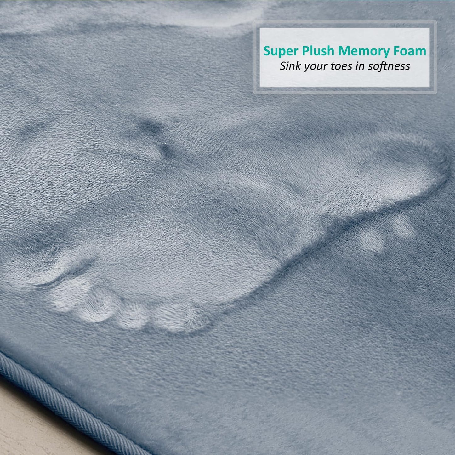 Clara Clark Bathroom Rugs, Velvet Memory Foam Bath Mat, Non-Slip Bath Rugs, Machine Wash, Dries Quickly, Ultra Soft Plush Bath Mats for Bathroom,