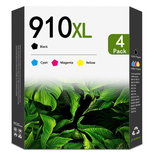 910XL High Yield Ink Cartridges Compatible 910XL Ink Cartridges Replacement for OfficeJet 8010 8015 8018 8022 Pro 8020 8025 8028 8030 8035 Printer (4-Pack, Black/Cyan/Magenta/Yellow)