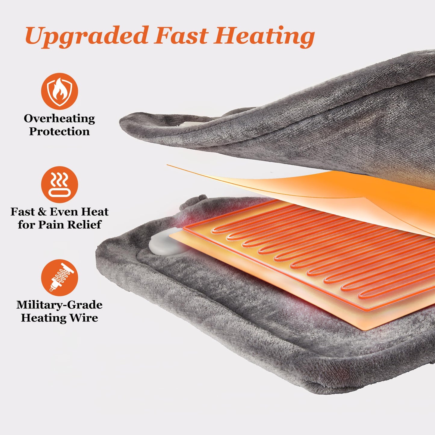 Heating Pad for Neck Shoulder and Back, Mothers Day Gifts for Mom, Deeper Pain Relief and Fast Heating Weighted Heat Wrap, FSA HSA Eligible, Birthday Gifts for Mom Men Dad Wife, ETL Certified, Gray