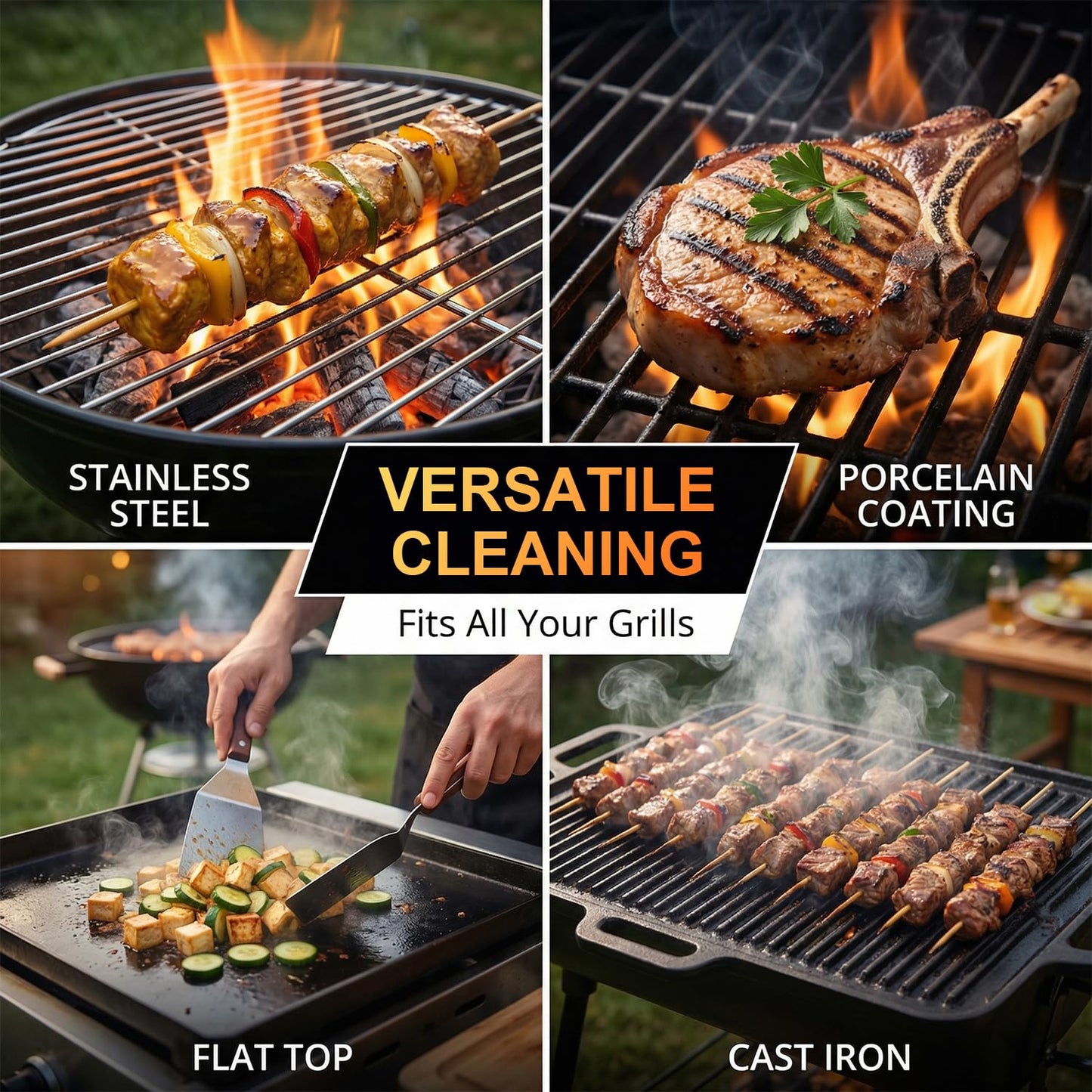 BYESHOP Electric Grill Brush for Outdoor, 2026 BBQ Grill Cleaner with Digital Display, Variable Speed Cordless Grill Brush, Waterproof & Replaceable Heads Grill Cleaning Brush for Barbecue Grates