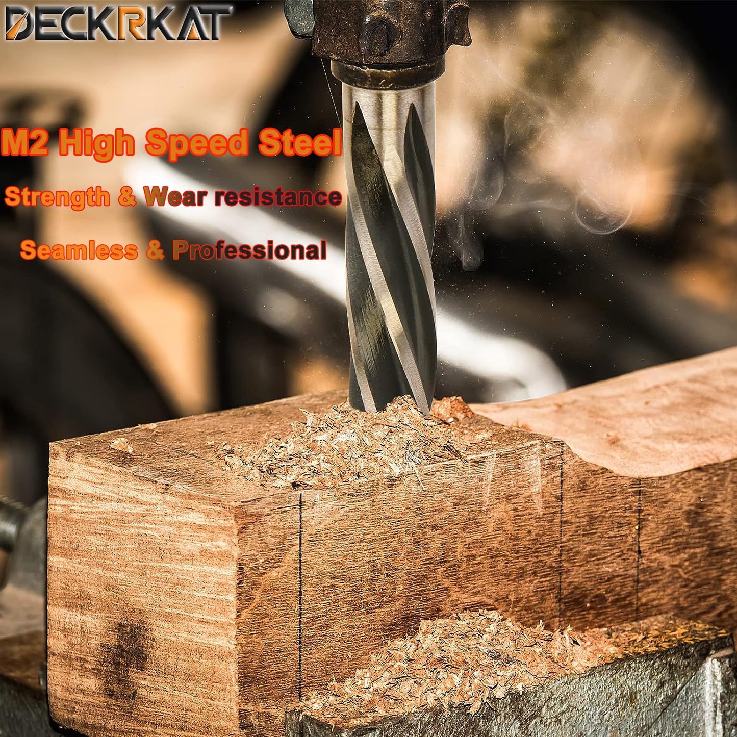 5-Piece 3/8", 1/2", 5/8", 3/4", 1" Reamer Drill Bit for Metal, M2 HSS Taper Reamer for Steel, Alloy, Wood, Plastic to Align, Enlarge Holes – 5-Spiral Flutes, 1/2" Non-Slip Shank, Construction Reamer.