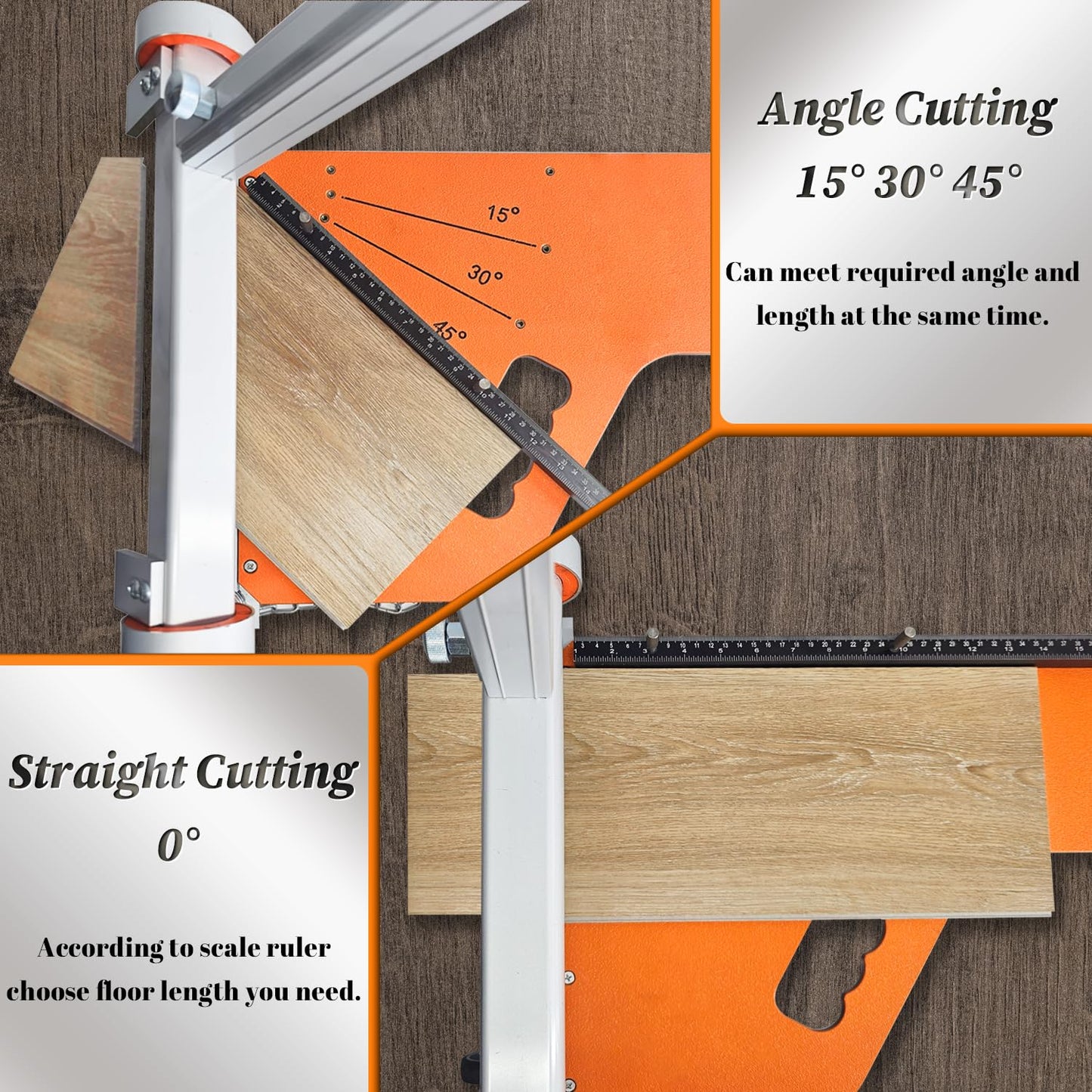 Laminate/Vinyl Floor Cutter, 13” Vinyl Plank Cutter with Wheel – Just 1 Step Meet Angle&Length Cutting, Flooring Tools - Cuts Laminate Floor, Engineer Wood, LVP/T, VCT, SPC, WPC