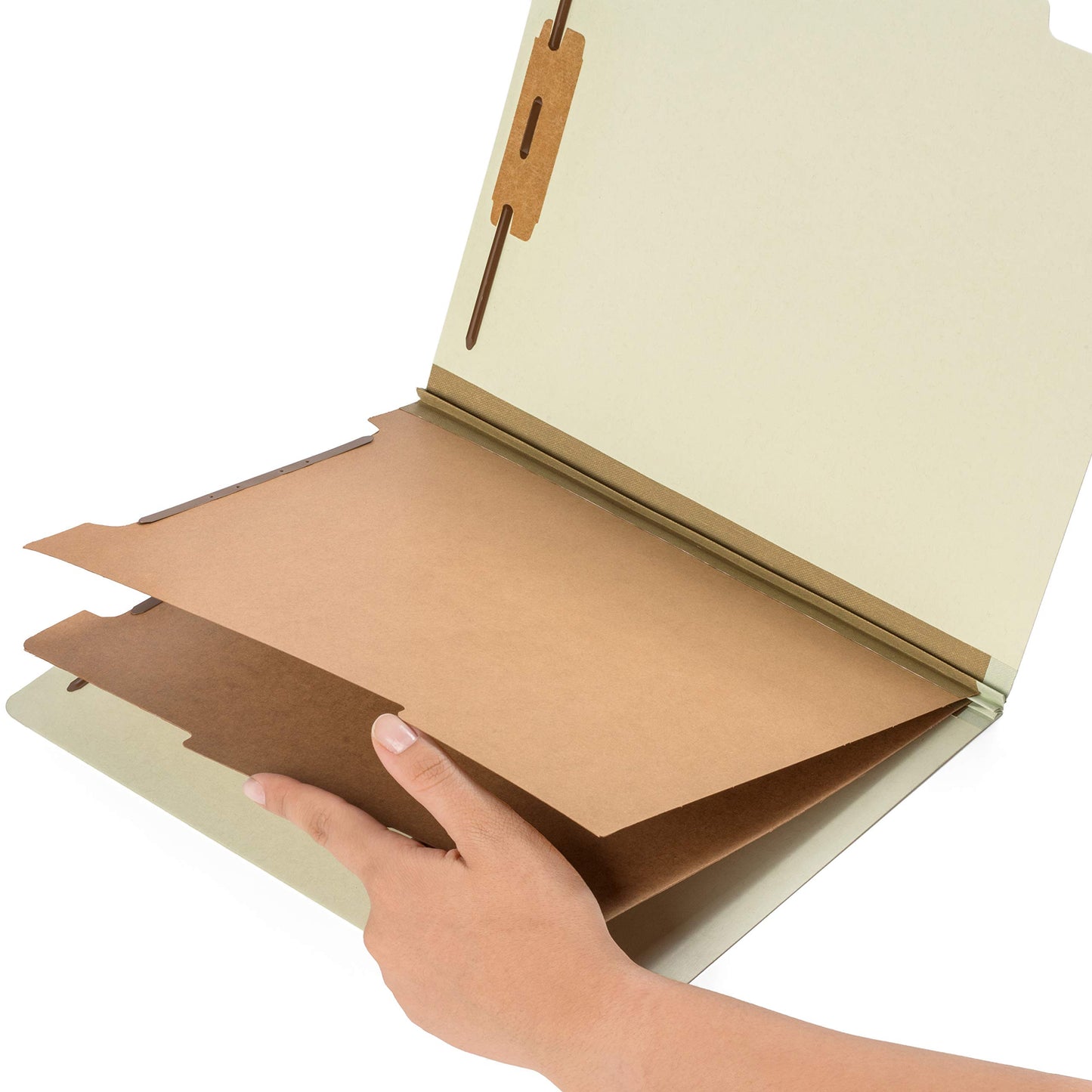 10 Letter Size Gray Green Classification Folders - 2 Divider - 2 Inch Expansions - Durable 2 Prongs Designed to Organize Standard Medical Files, Office Reports - Letter Size, Green, 10 Pack