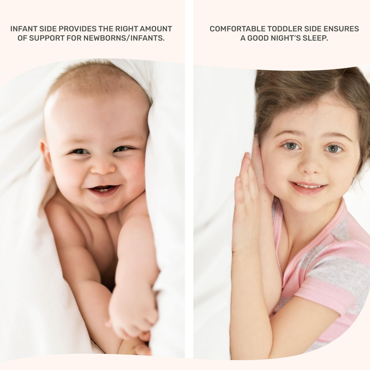 Dream On Me Snuggles Extra Firm Dual-Sided Baby Crib Mattress with Breathable Fabric, Water & Odor Resistant, GREENGUARD Gold Certified, Fits Mini & Portable Cribs (38”x 24”x 3”) - Blue Mist