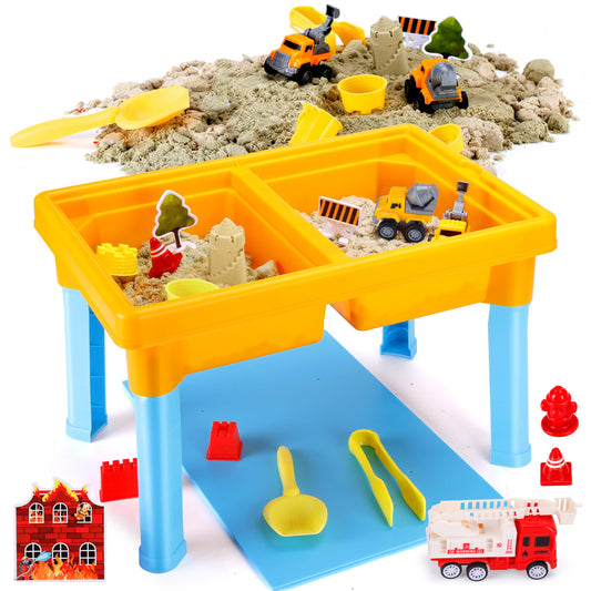 Carolart Construction Water & Sand Table, 2 in 1 Sensory Table Gift