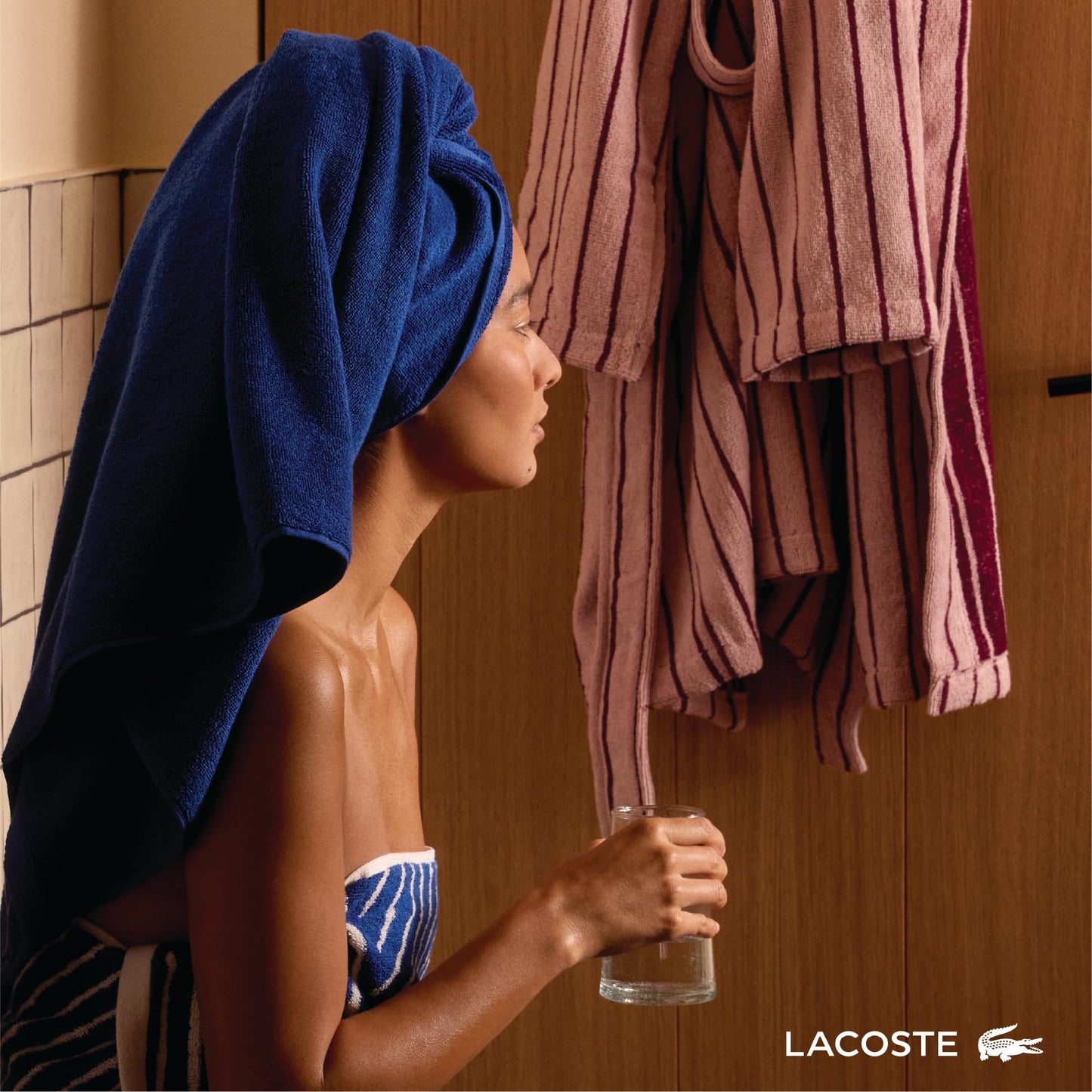 Lacoste Heritage 100% Supima Cotton Bath Towel, Aloe, 30" x 54" – Highly Absorbent & Quick Drying, Premium Super Soft Bath Towel, Bathroom Essential, Gift for All Occasions, Machine Washable