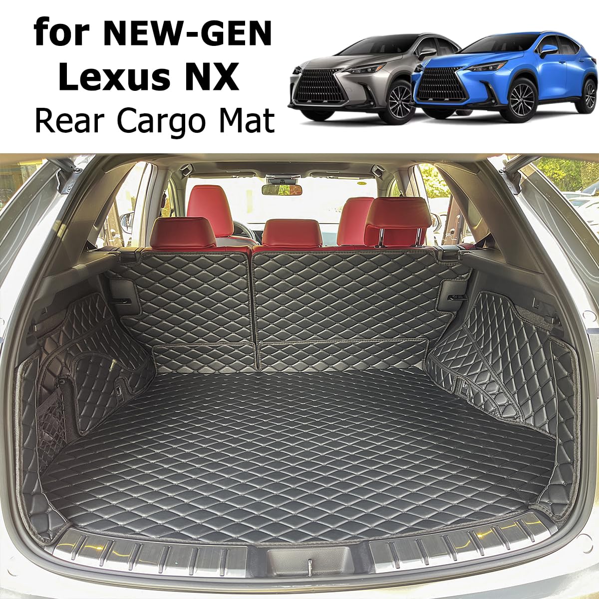 7DEEKEI Cargo Mat for 2022-2025 New Lexus NX250 NX350 NX350H Trunk Mat ＆ Rear Backrest Mat Cargo Liners Lexus NX All Weather Waterproof Accessories