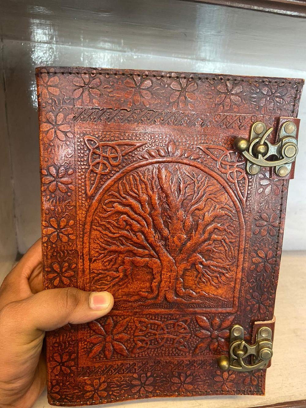 600 pages large tree of life journal | leather journal diary | embossed large tree of life notebook | writing leather notebook | handmade leather journal | leather grimoire | leather sketchbook 7 x 10