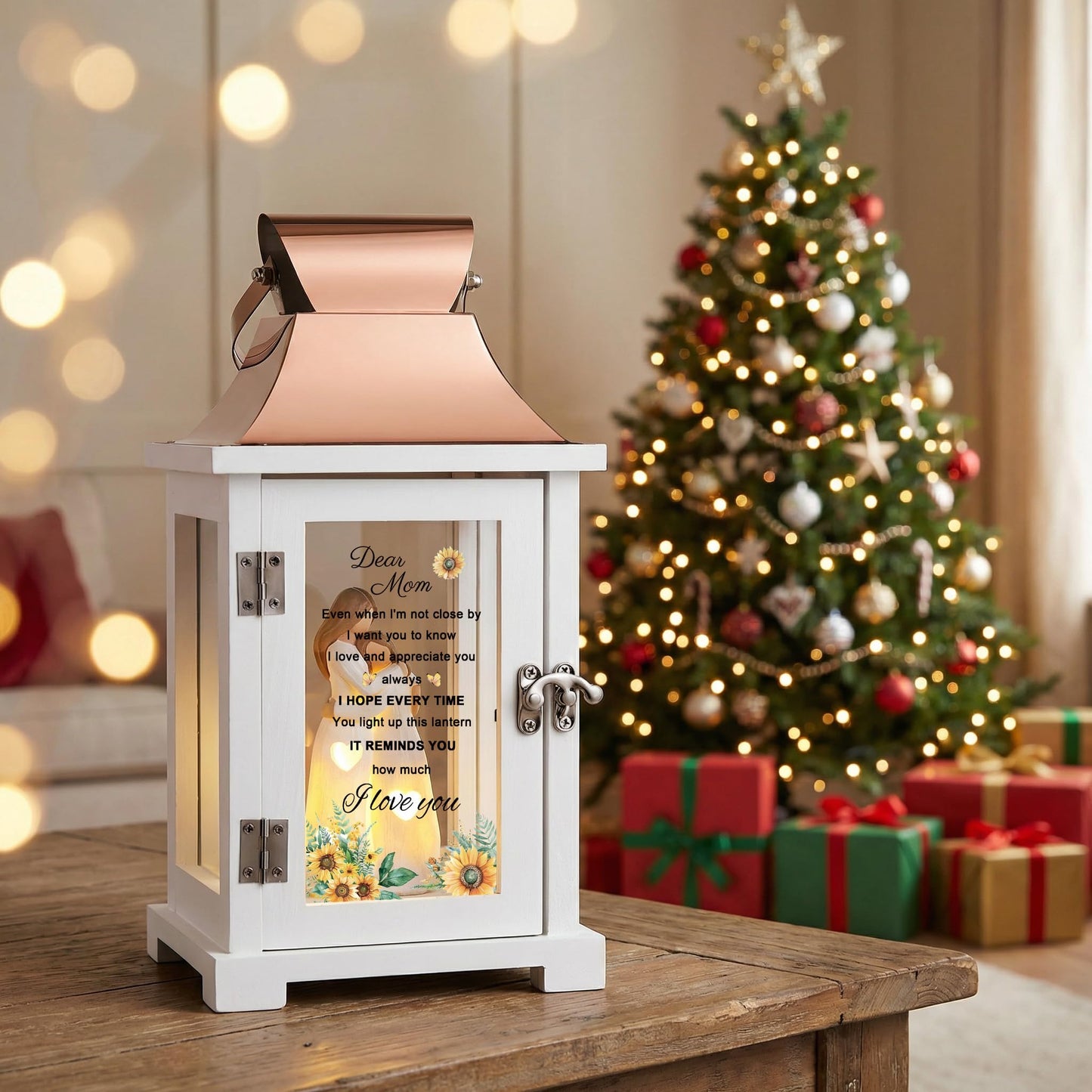 HugMemories Gifts for Mom from Daughter, for Mom, Meaningful Mom Birthday Gifts, Lantern with Mother and Daughter Hand Painted Figure