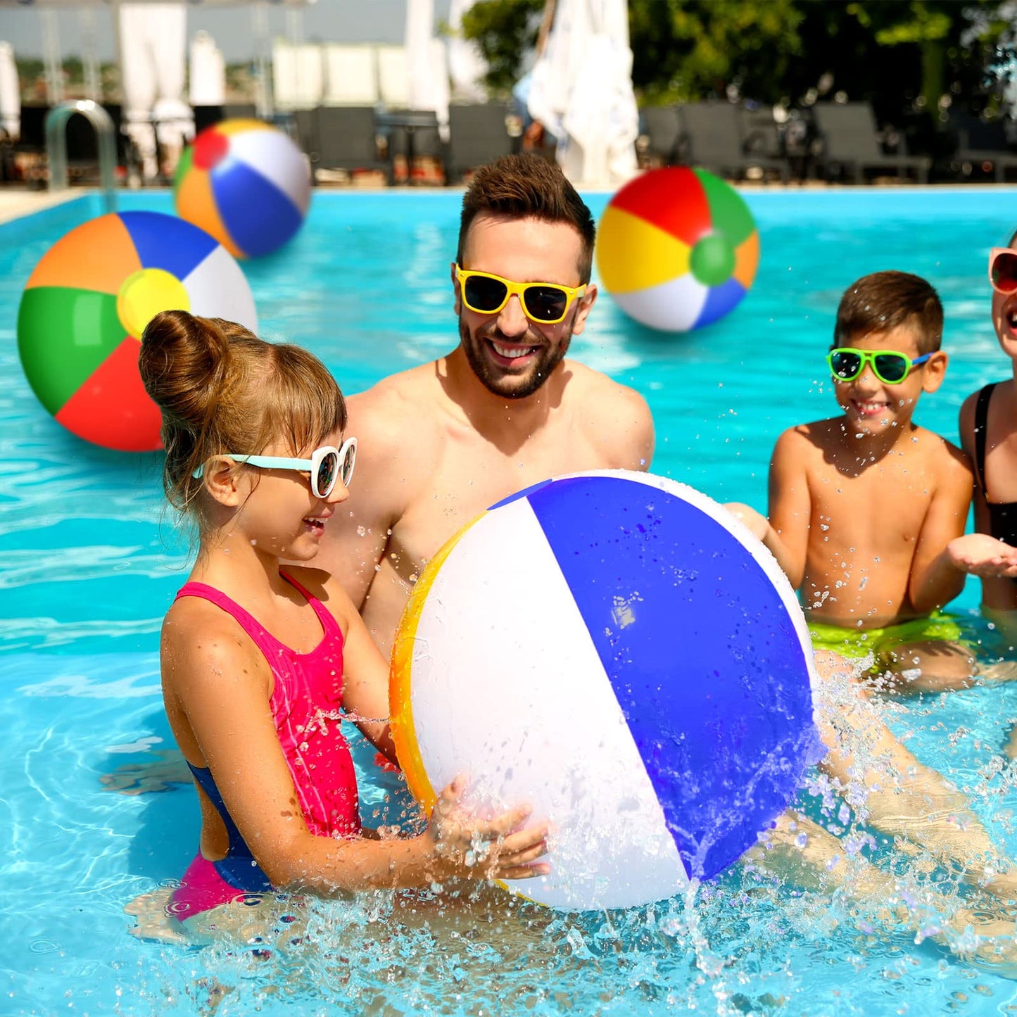 Honoson 30 Pieces 20 Inch Inflatable Beach Balls Large Blow up Pool Game Toys for Summer Swimming Party Supplies (Rainbow)
