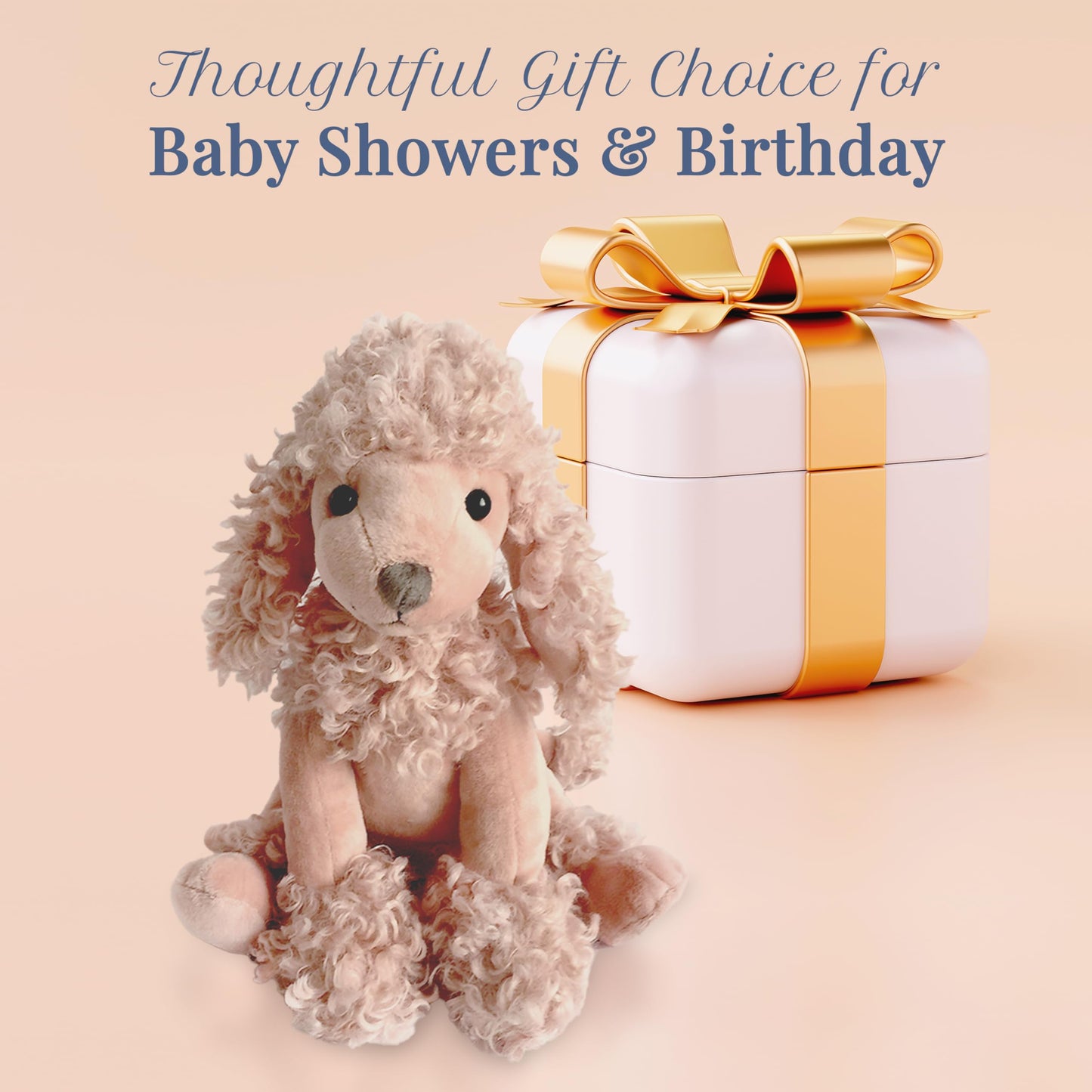 Mon Ami Designer Doll Plush Poodle Dog, Fun Adorable Soft and Cuddly Stuffed Toy Animal for Little Girls or Boys, Baby, Toddlers and pre-School Kids |Perfect Party Favor & Birthday Gifts| Pink, 13"