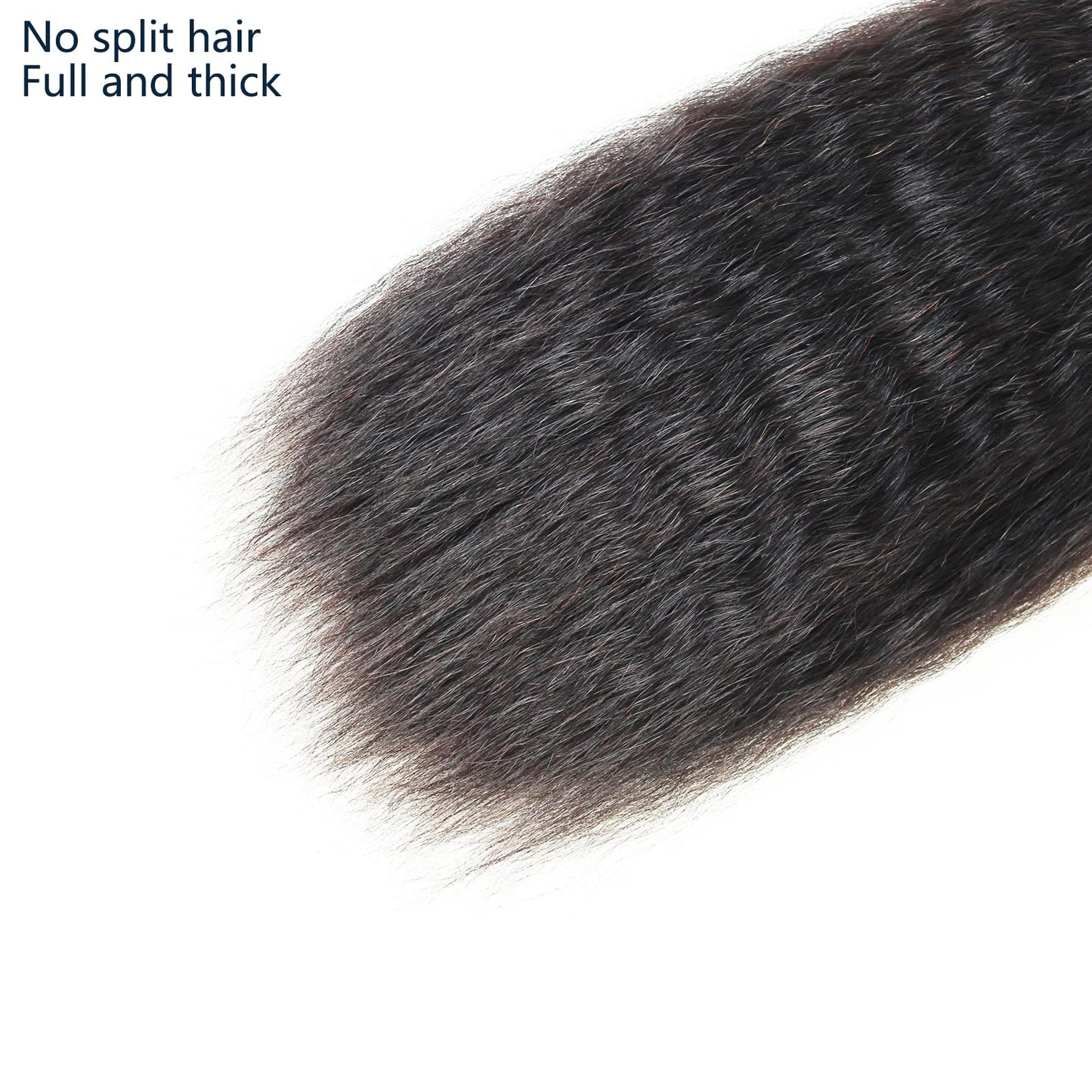 LINYINGYH 12a Kinky Straight Bundles Human Hair Yaki Straight Bundles Weave Remy Hair 12 14 16 inch Unprocessed Brazilian Virgin Human Hair 3 Bundles Extensions Natural Color