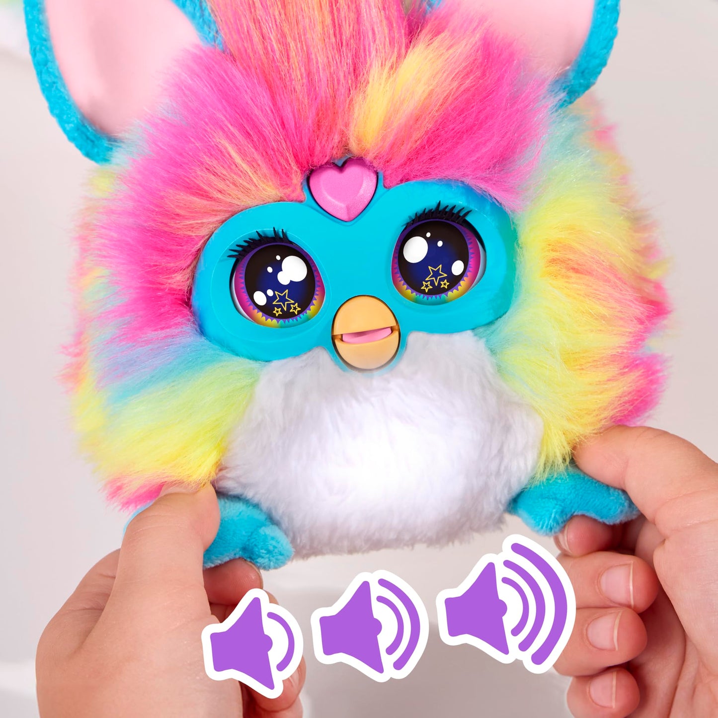 Furby DJ Furby Interactive Toy, Super Snuggly Rainbow Electronic Plush with Music, Lights, Motion, and Games, Speaks English and Furbish, 32 in/81 cm Long, Ages 6+ (English Version)