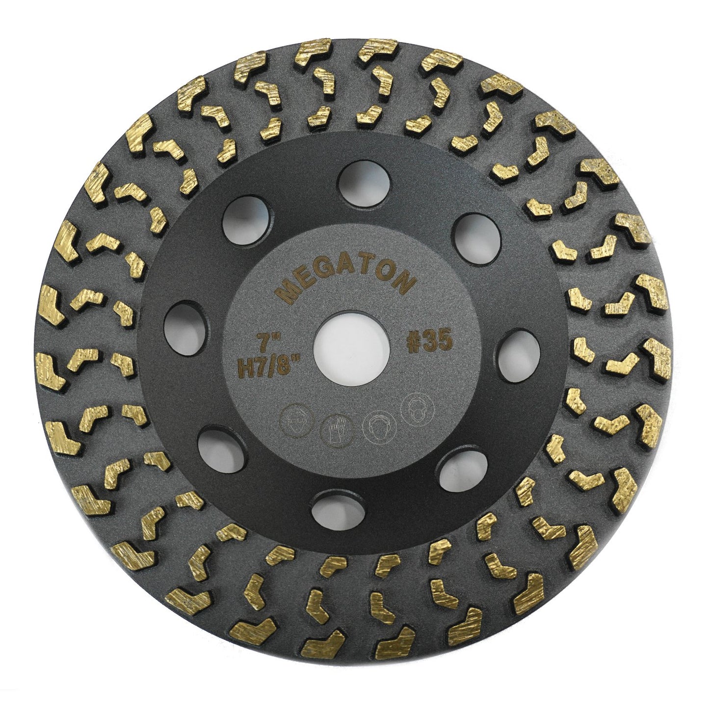 Megatron 7" Diamond Cup Grinding Removing Disc Wheel for Any Concrete, Paint, Epoxy, Glue and Mastic with CDB New Technology (Megatron 7")