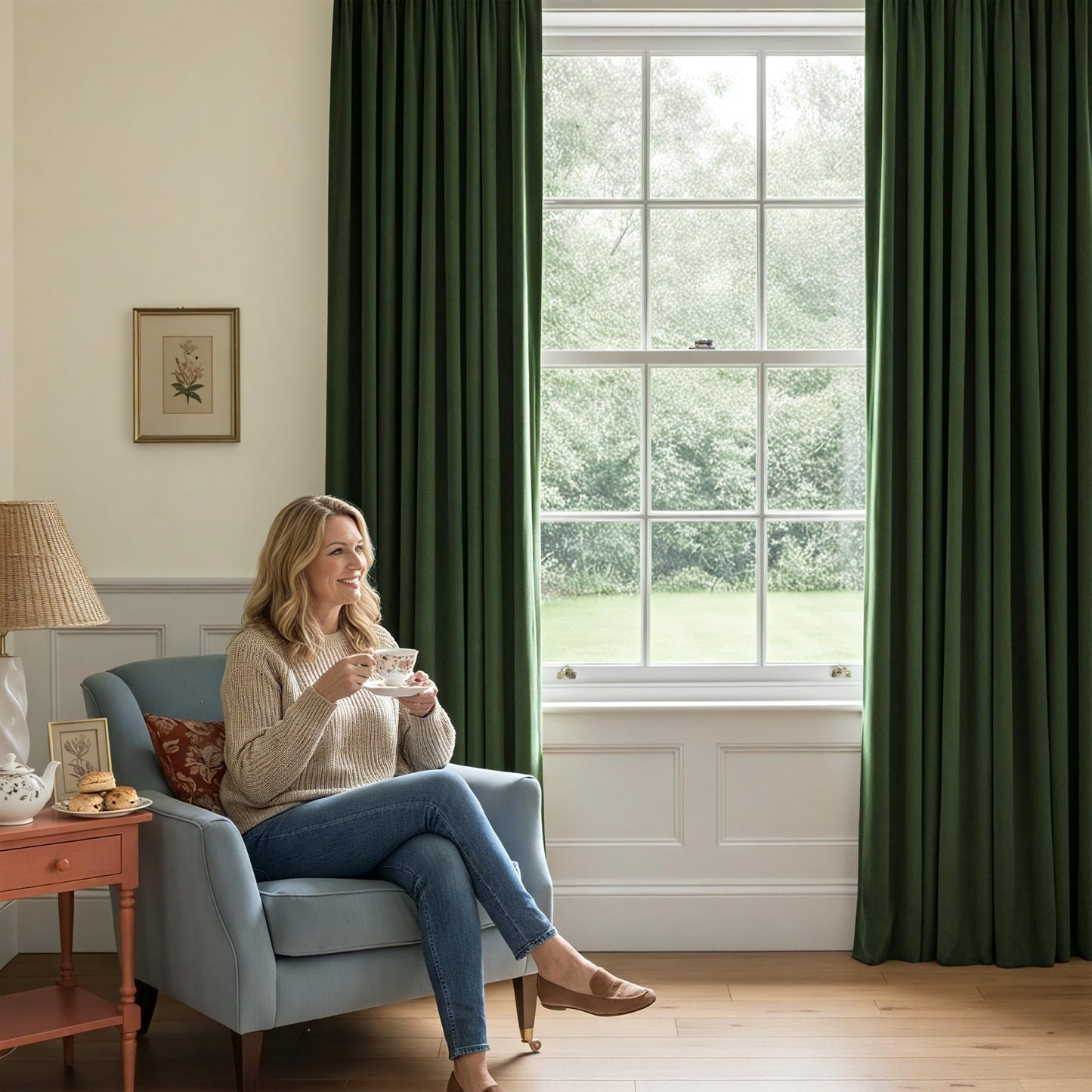 NICETOWN Olive Green Velvet Curtains 96 inch Long for Living Room, Thermal Insulated Energy Saving Super Soft Calming Luxury Blackout Window Treatments for Bedroom Elegant Decor, 52 Wide 2 Panels