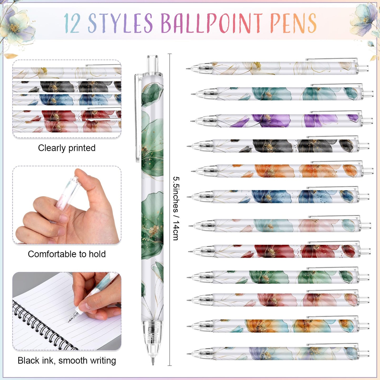 Kosiz 36 Sets Christian Gift Bulk A6 Christian Notebooks with Pens Gift for Fathers Day Inspirational Prayer Journals Spiral Small Bible Notepads for Women Men Church Members (Floral Style)