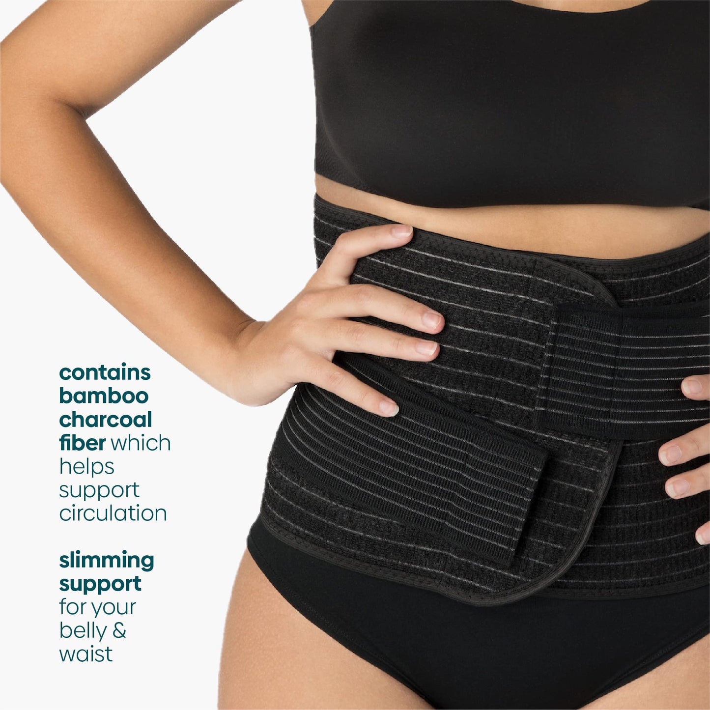 UpSpring Shrinkx Belly Charcoal Postpartum Belly Wrap, Adjustable Postpartum Belly Band to Support, Smooth After Baby (Charcoal Gray, Large/X-Large)