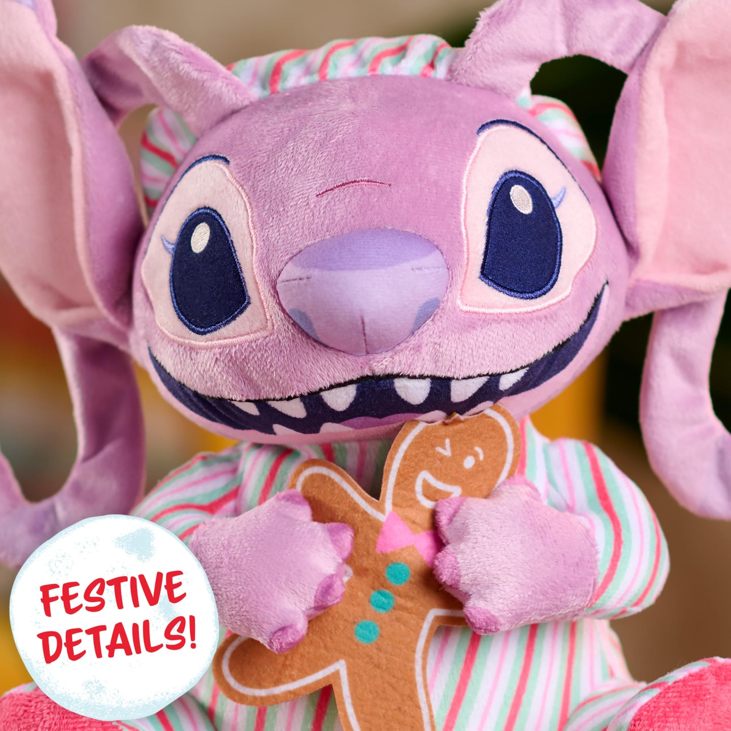 Stitch Holiday Feature Plush - Angel, Kids Toys for Ages 3 Up, Gifts and Presents