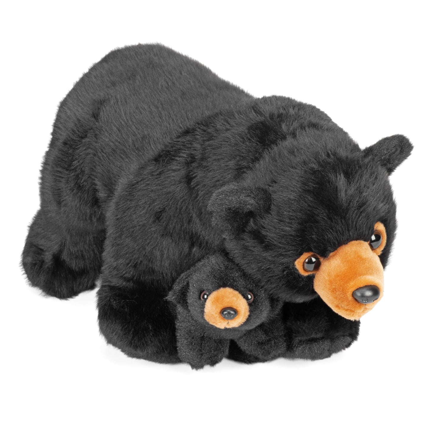 Wild Republic Mom & Baby Black Bear Plush, Stuffed Animal, Plush Toy, Gifts for Kids, 15"