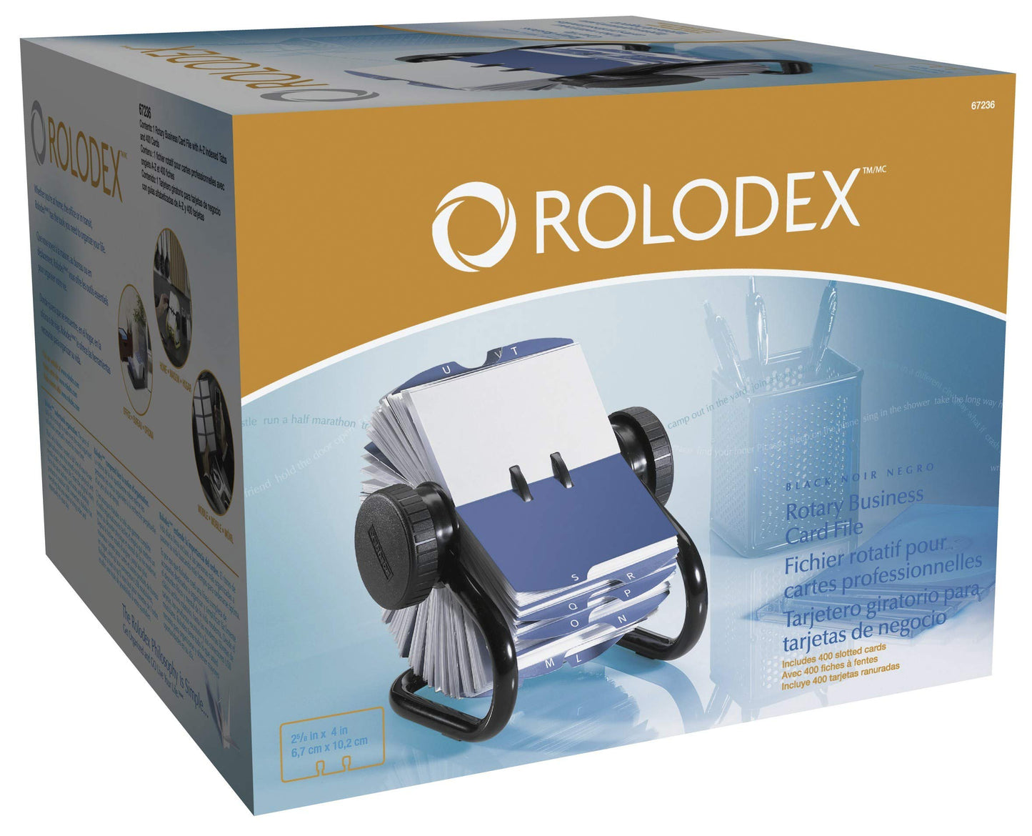 Rolodex Rotary Business Card File, 400-Card Capacity, Black