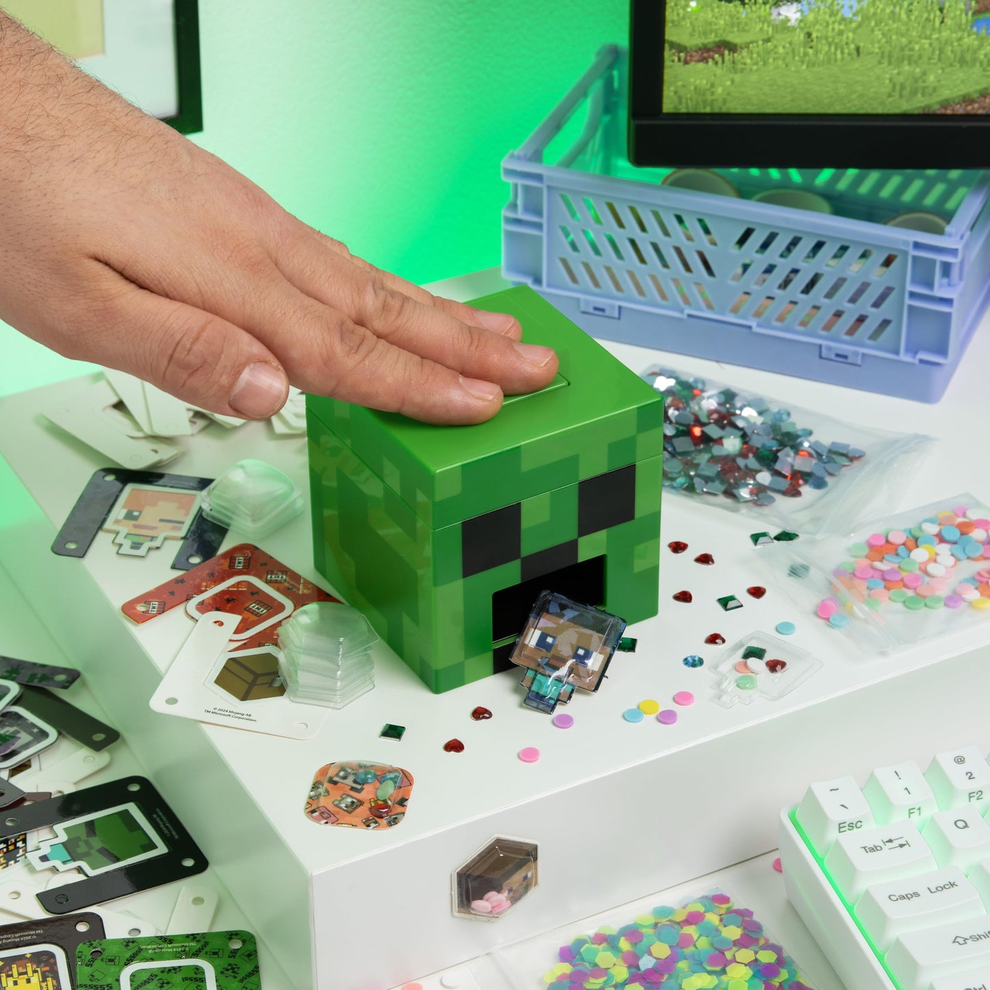 Paladone WeCool Minecraft Creeper Officially Licensed 3D DIY Stickers Kit for Kids Age 6+ Makes 50 Personalized Stickers, Creative Gift and Fun Toy